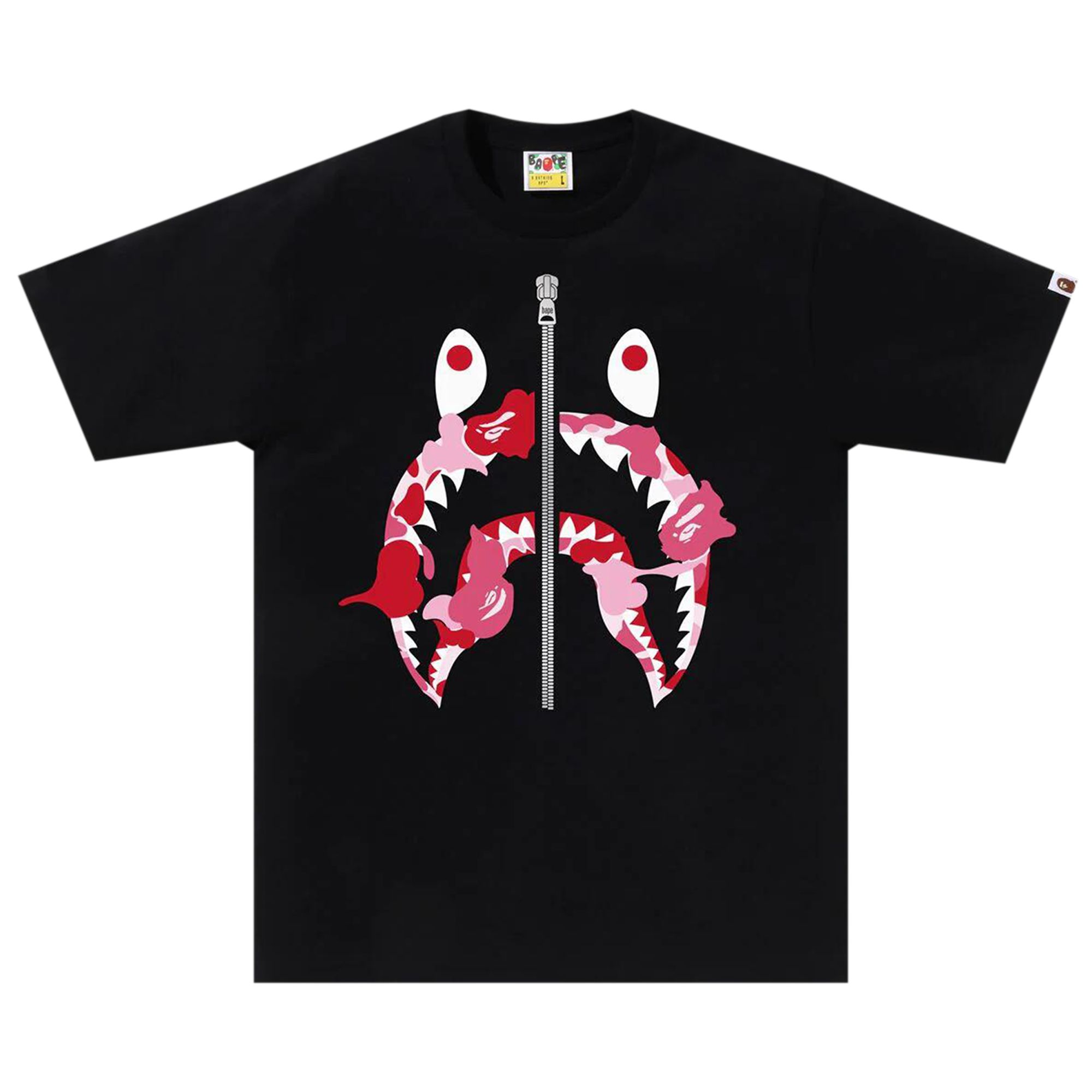 BAPE ABC Camo Rebuild Shark Tee 'Black/Pink' | Men's Size L
