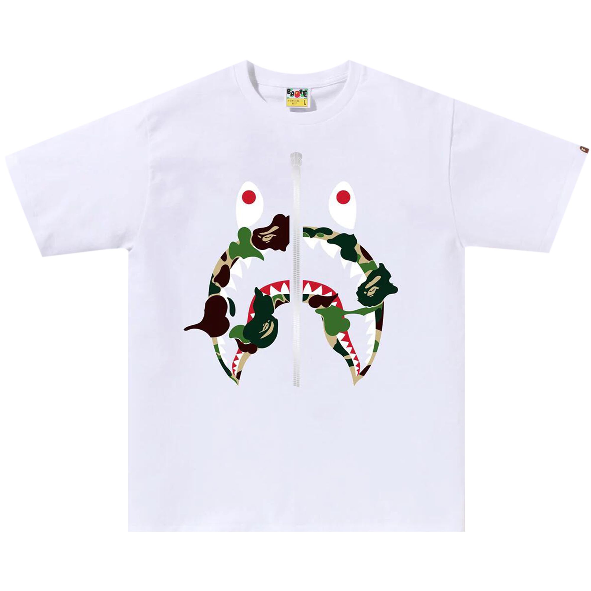 BAPE BAPE ABC CAMO REBUILD SHARK TEE 'WHITE/GREEN'