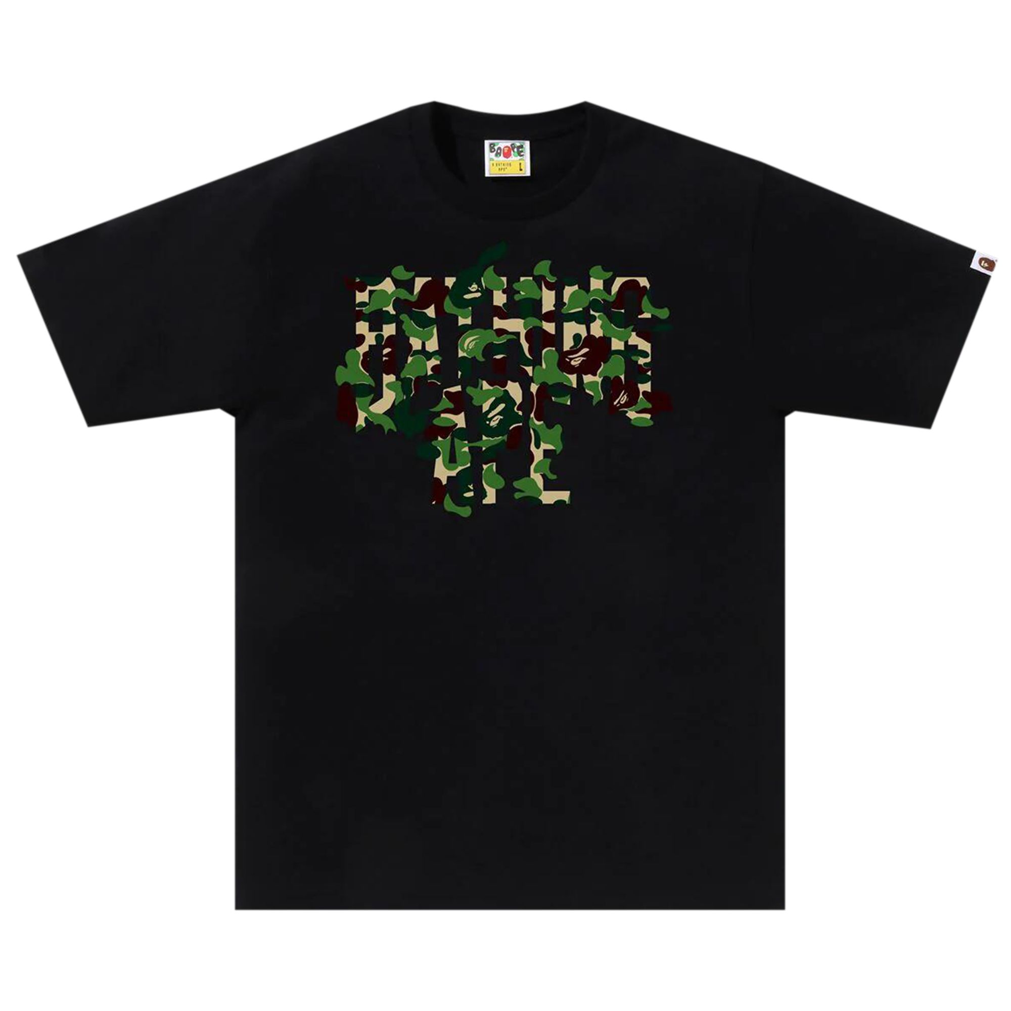 Pre-owned Bape Abc Camo Rebuild Nyc Logo Tee 'black/green' | Men's Size M