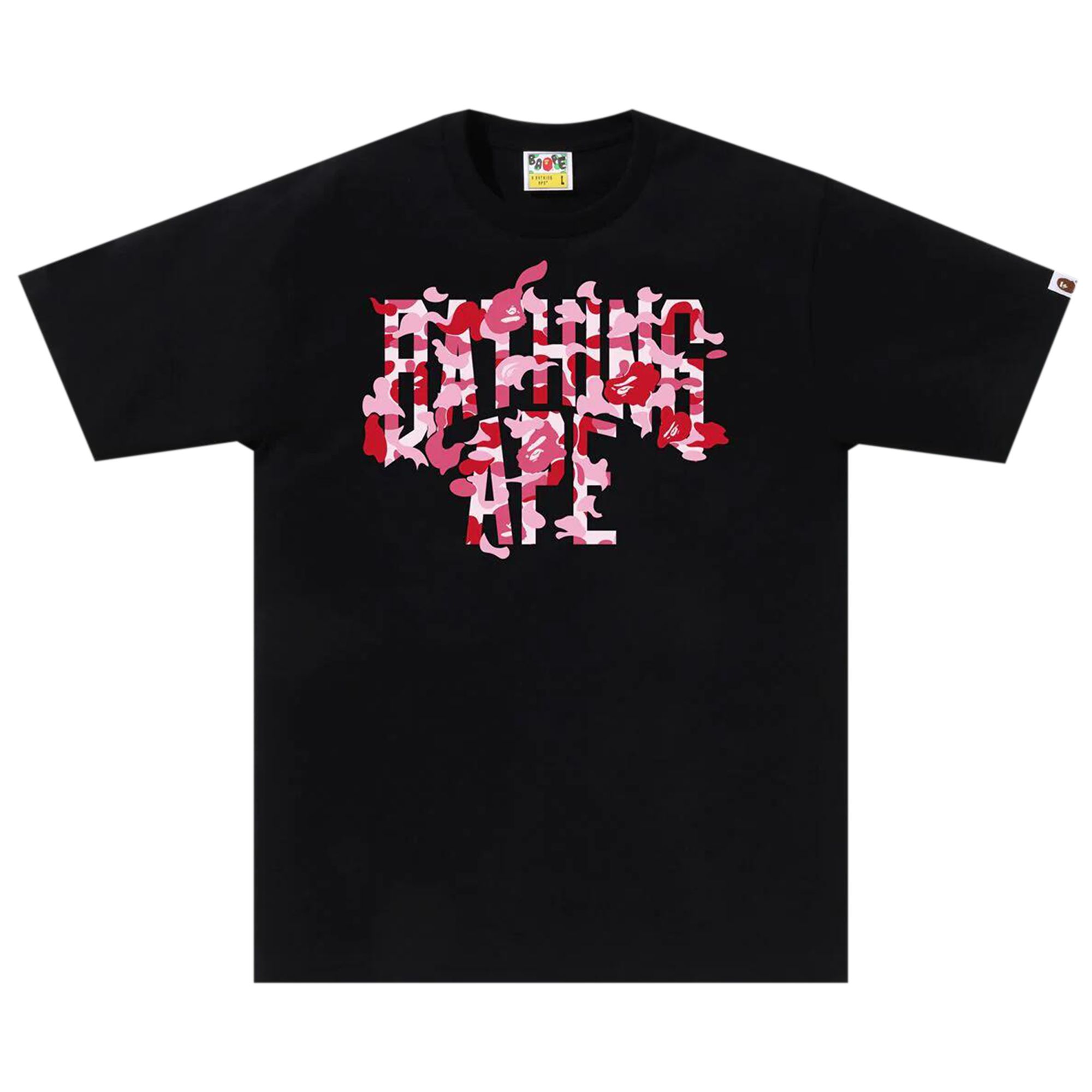 Pre-owned Bape Abc Camo Rebuild Nyc Logo Tee 'black/pink' | Men's Size S