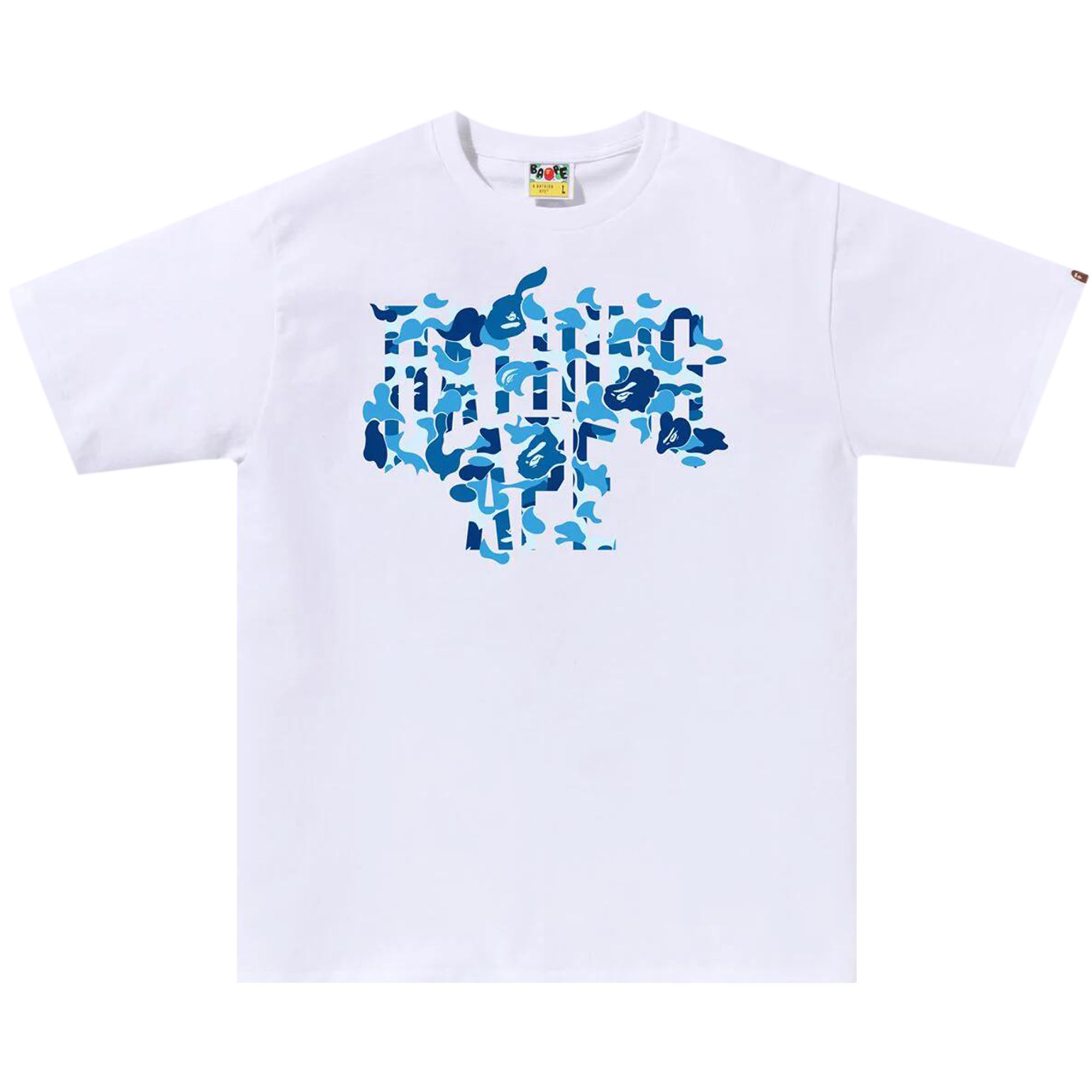 Pre-owned Bape Abc Camo Rebuild Nyc Logo Tee 'white/blue' | Men's Size Xxl