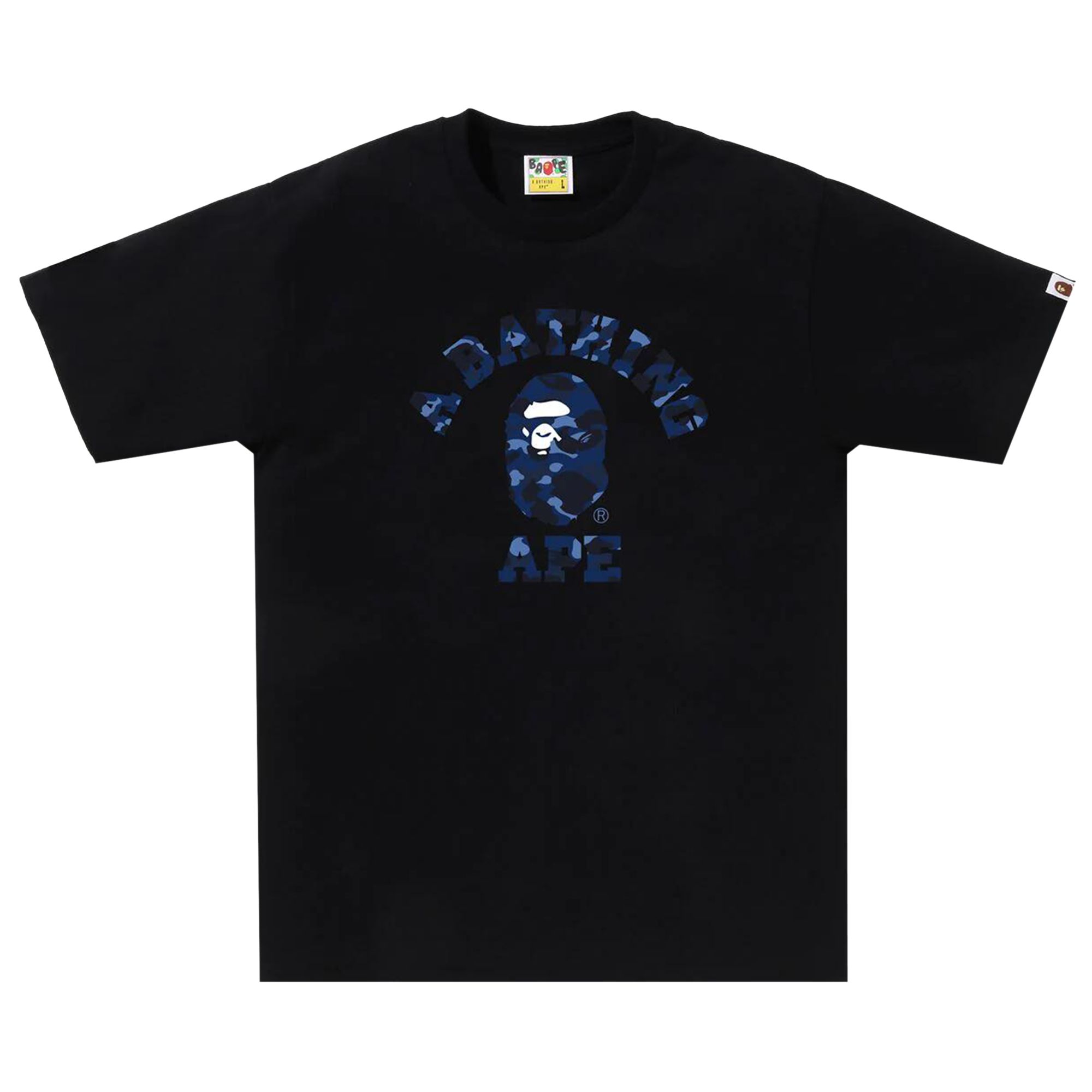 Pre-owned Bape Color Camo College Tee 'black/navy'