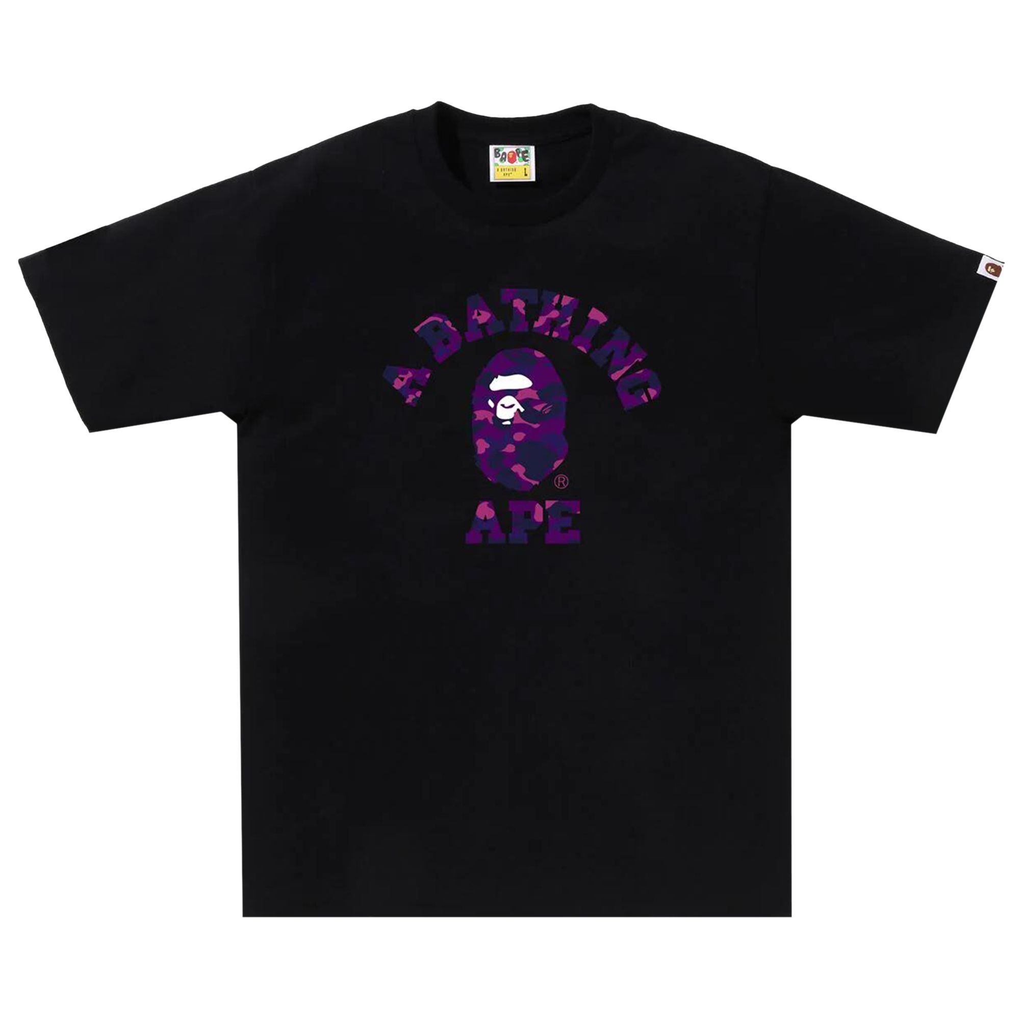 Pre-owned Bape Color Camo College Tee 'black/purple'