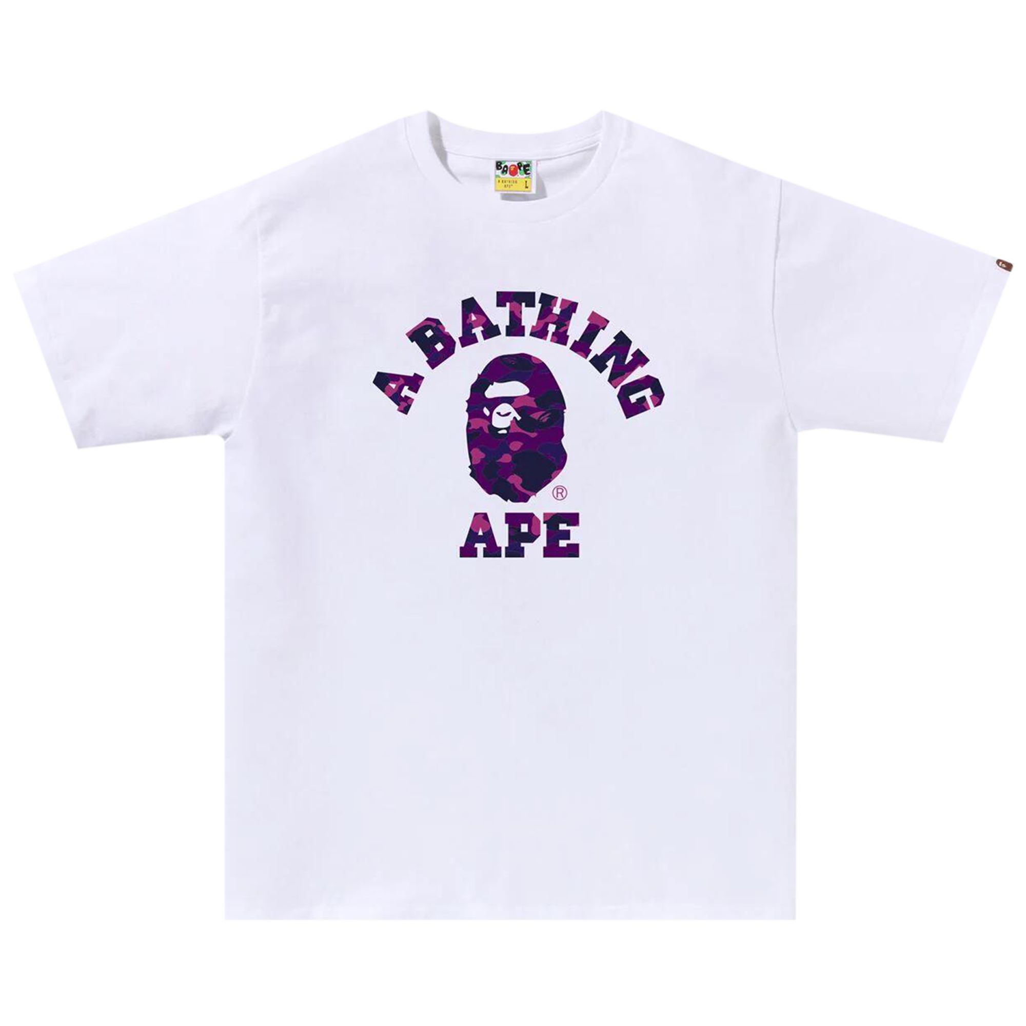 BAPE BAPE COLOR CAMO COLLEGE TEE 'WHITE/PURPLE'