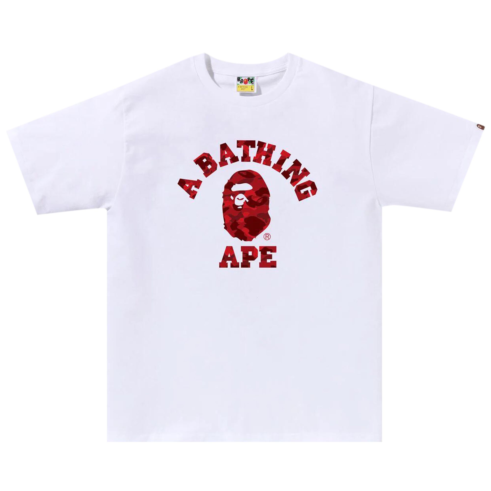 BAPE BAPE COLOR CAMO COLLEGE TEE 'WHITE/RED'