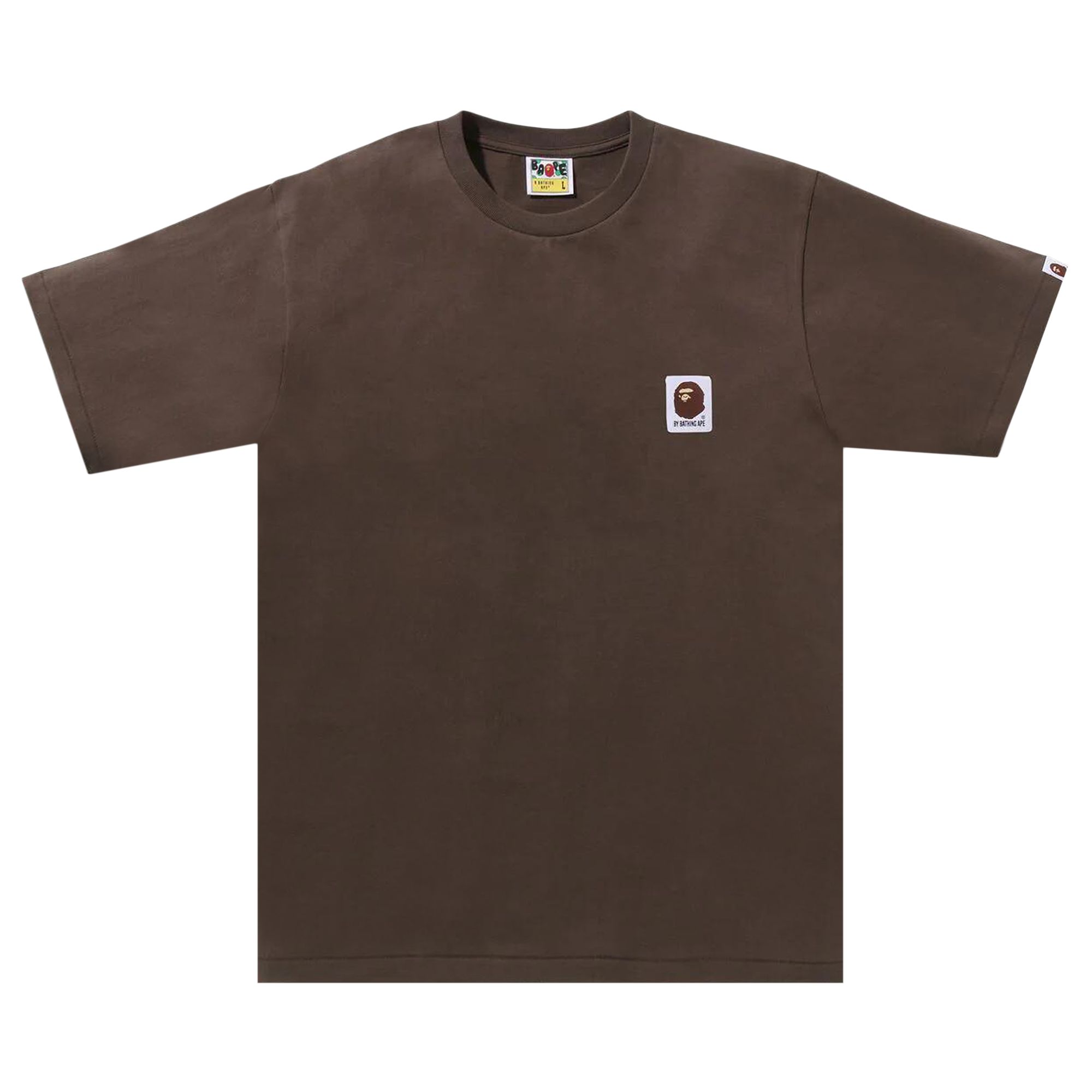 Pre-owned Bape Ape Head Label Tee 'brown' | Men's Size Xxl