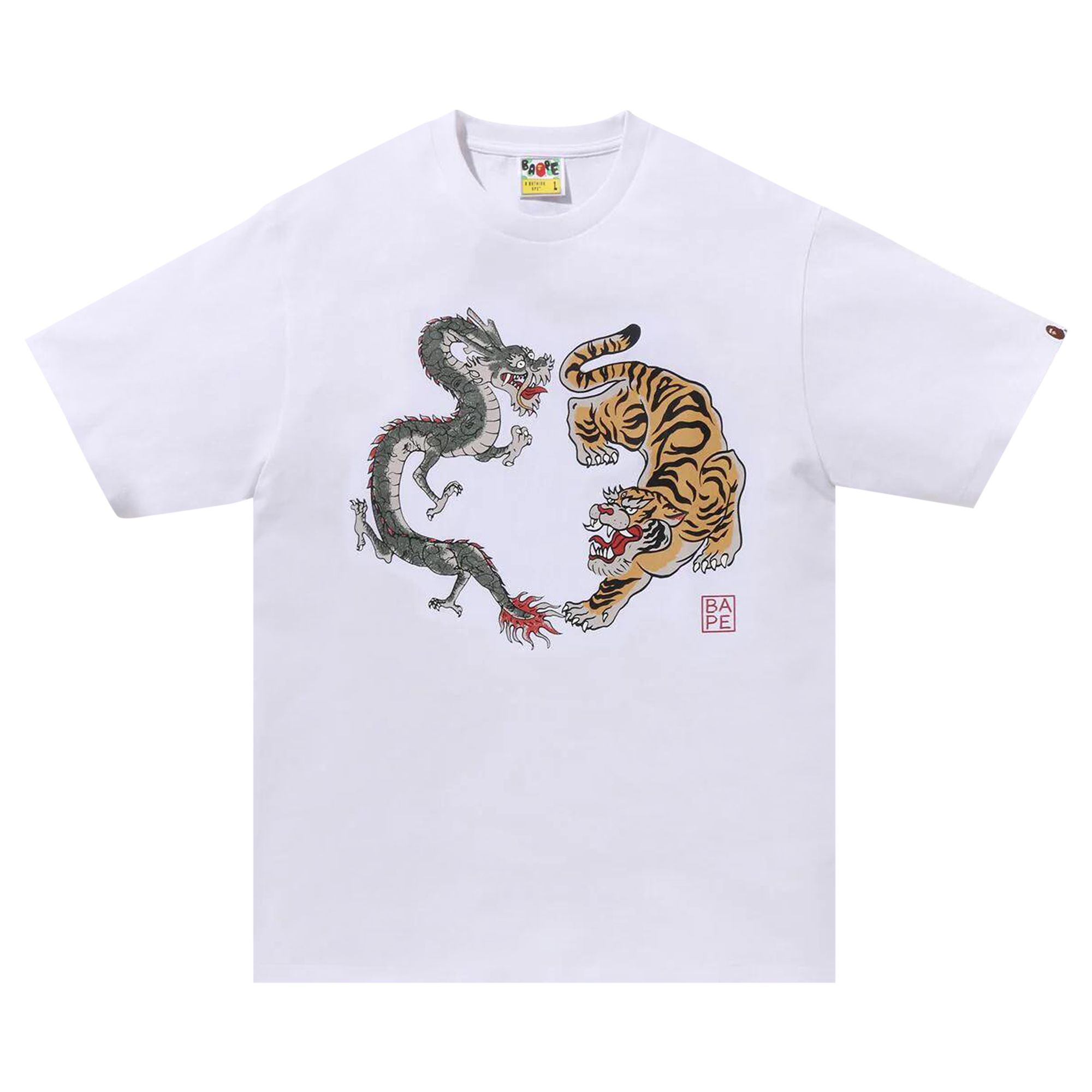 BAPE BAPE JAPAN CULTURE TIGER AND DRAGON TEE 'WHTE'
