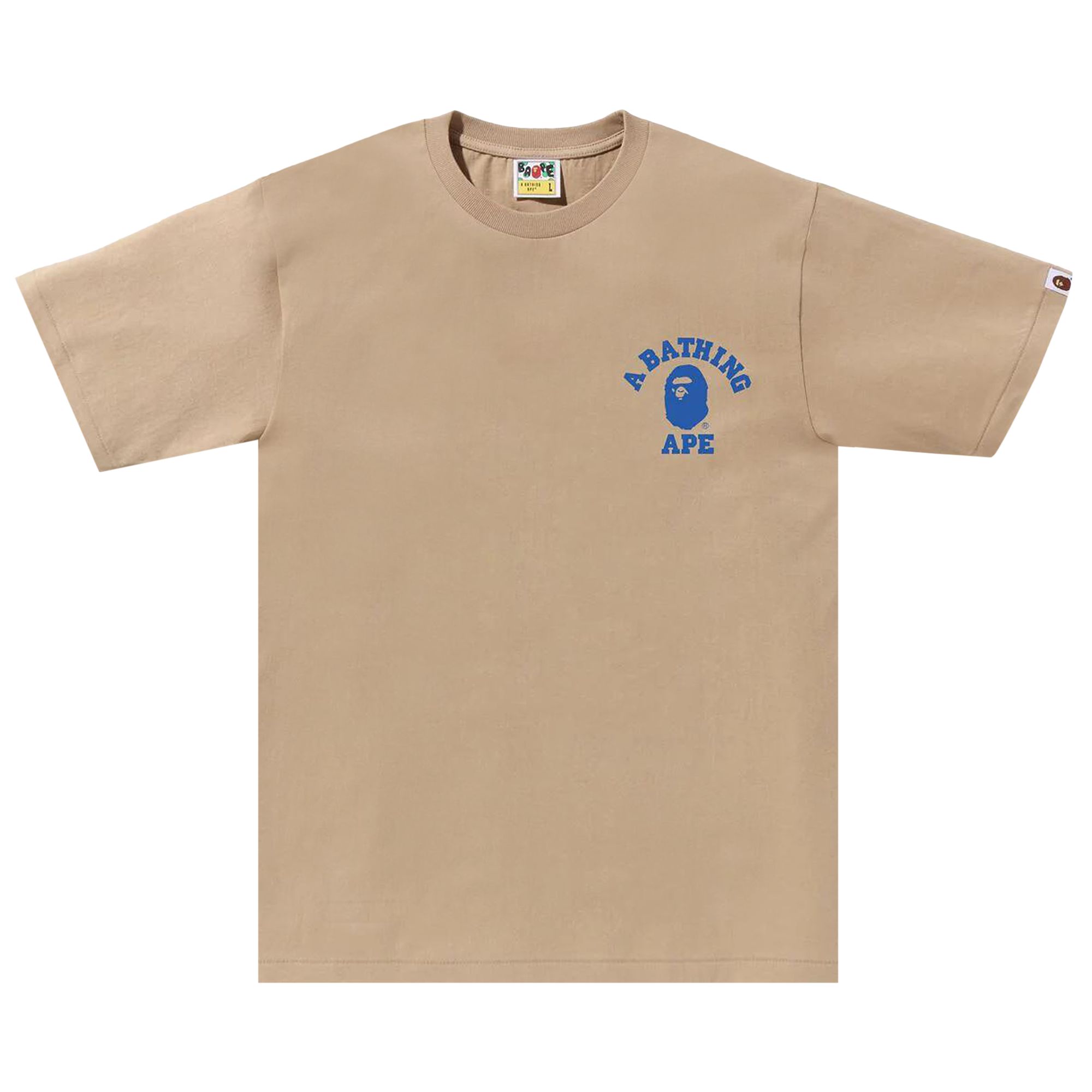Pre-owned Bape Liquid Camo College Ats Tee 'beige' | Tan | Men's Size Xl