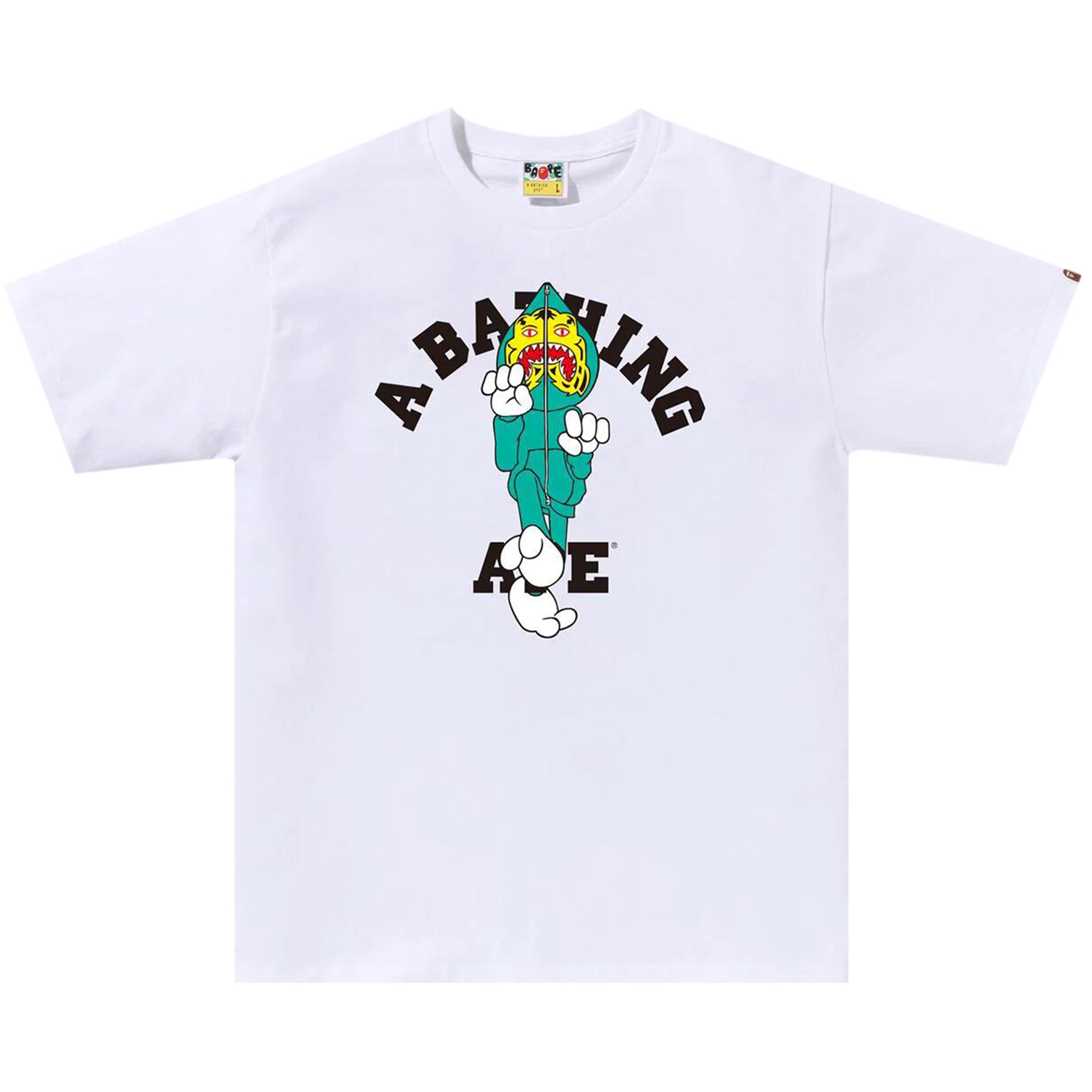 BAPE BAPE TIGER MILO COLLEGE TEE 'WHITE'