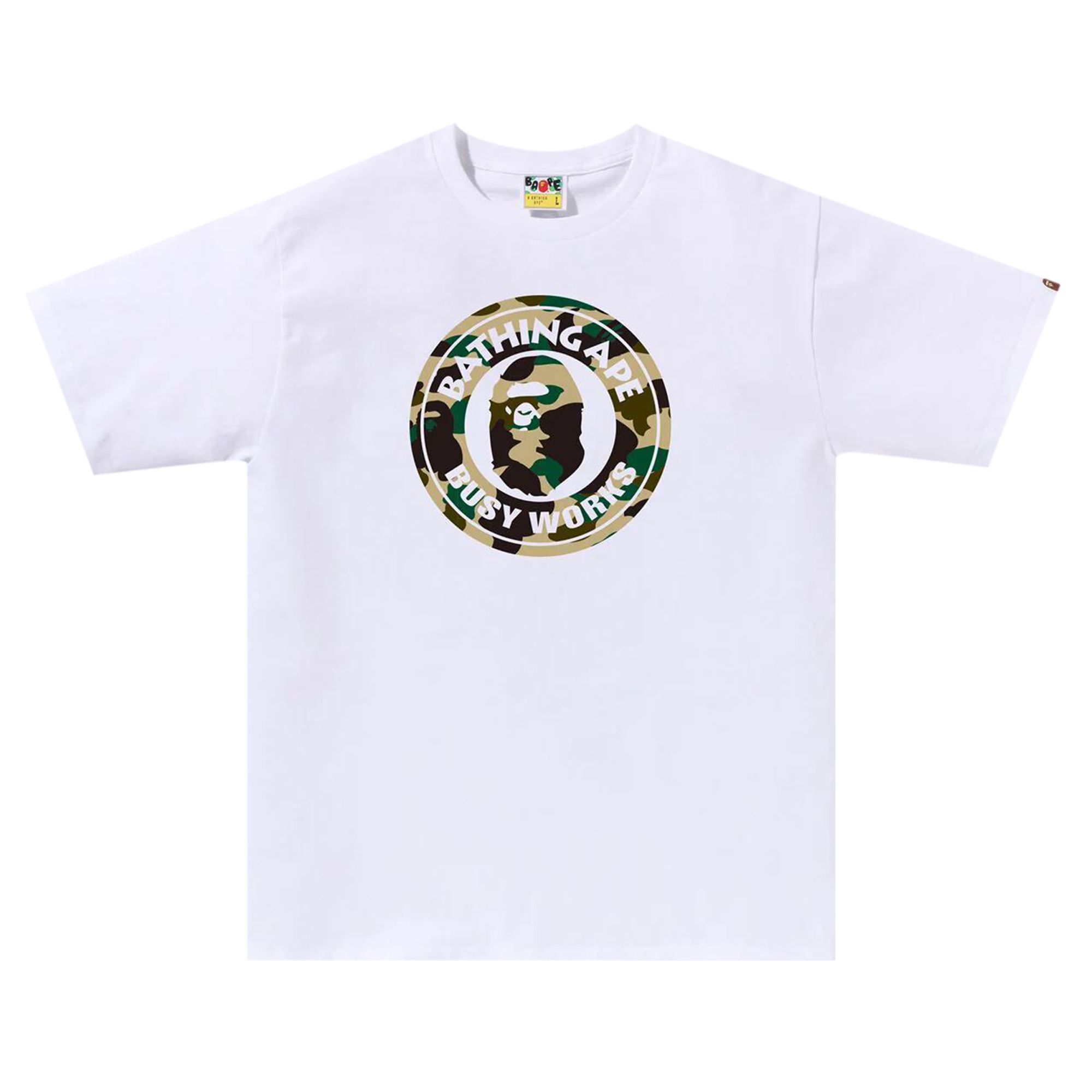 Pre-owned Bape 1st Camo Busy Works Tee 'white' | Men's Size Xxl