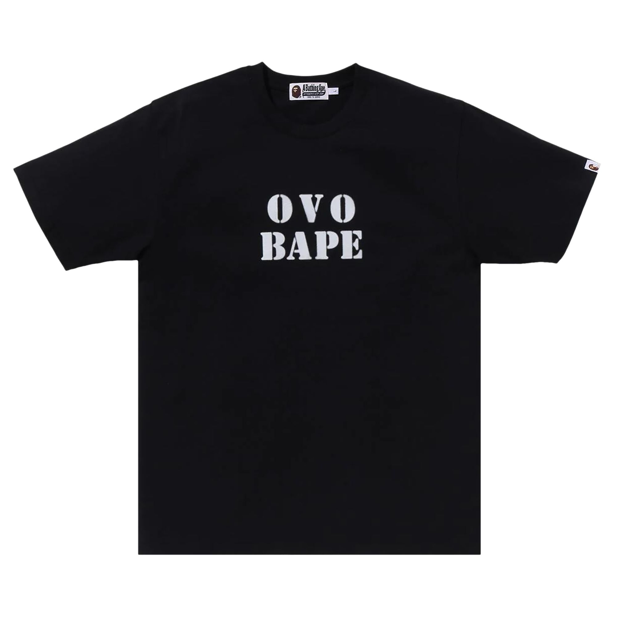 Pre-owned Bape X Ovo Stencil Logo Tee 'black'