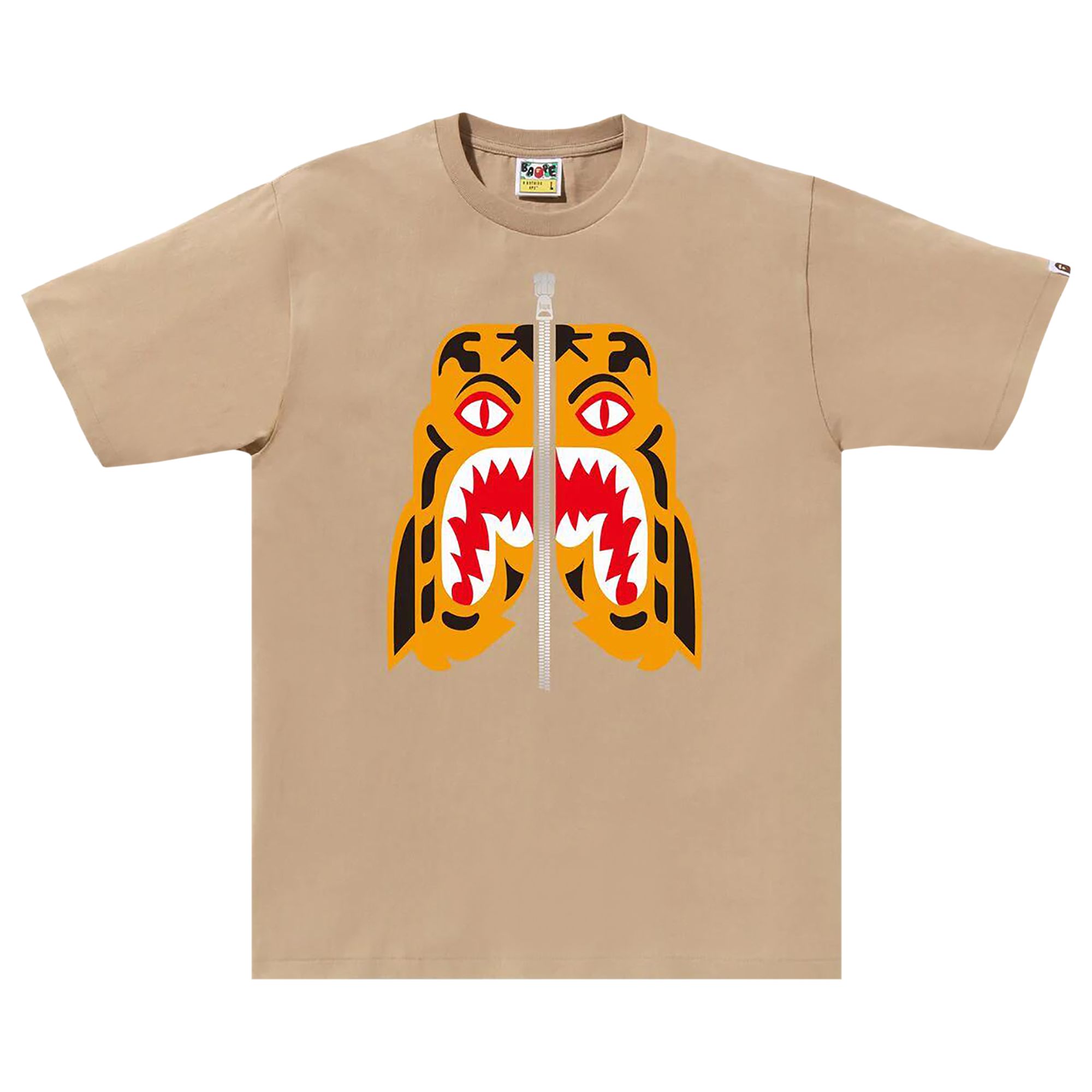 Pre-owned Bape Tiger Tee 'beige' In Tan