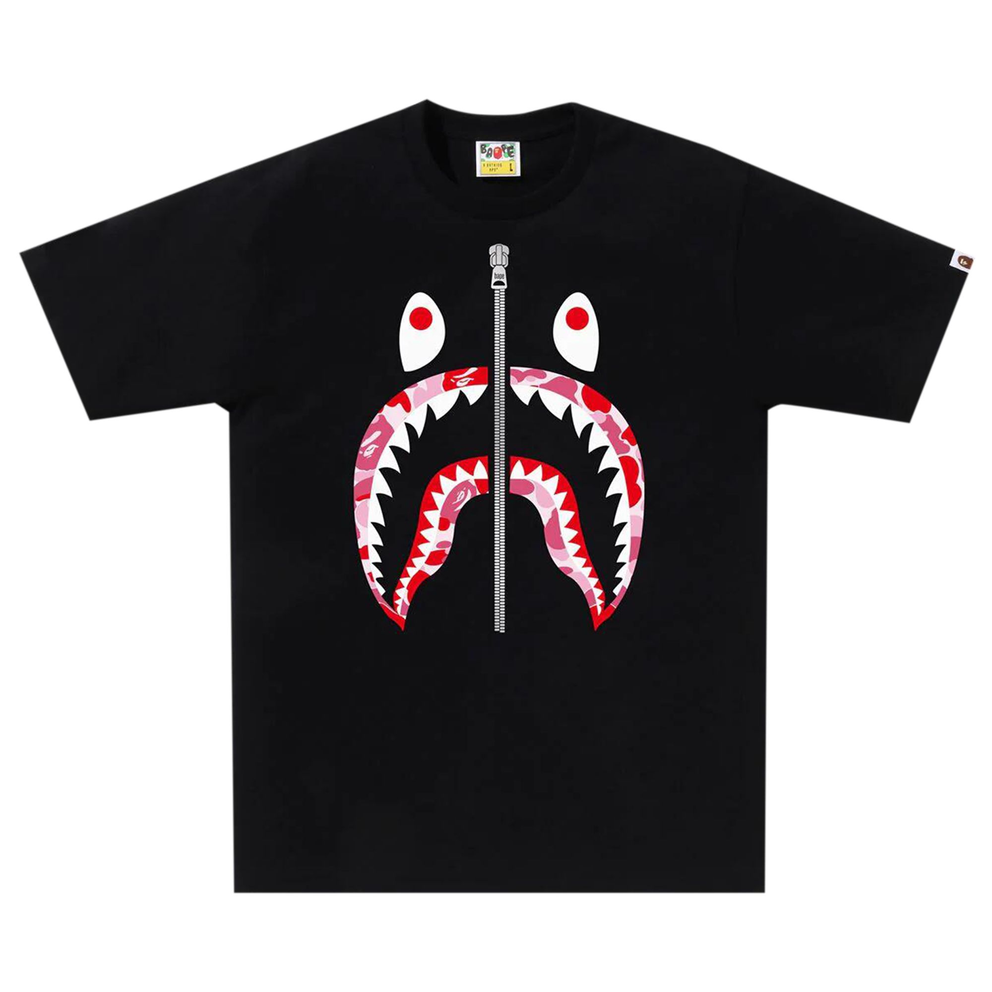 Pre-owned Bape Abc Camo Shark Tee 'black/pink' | Men's Size Xxl
