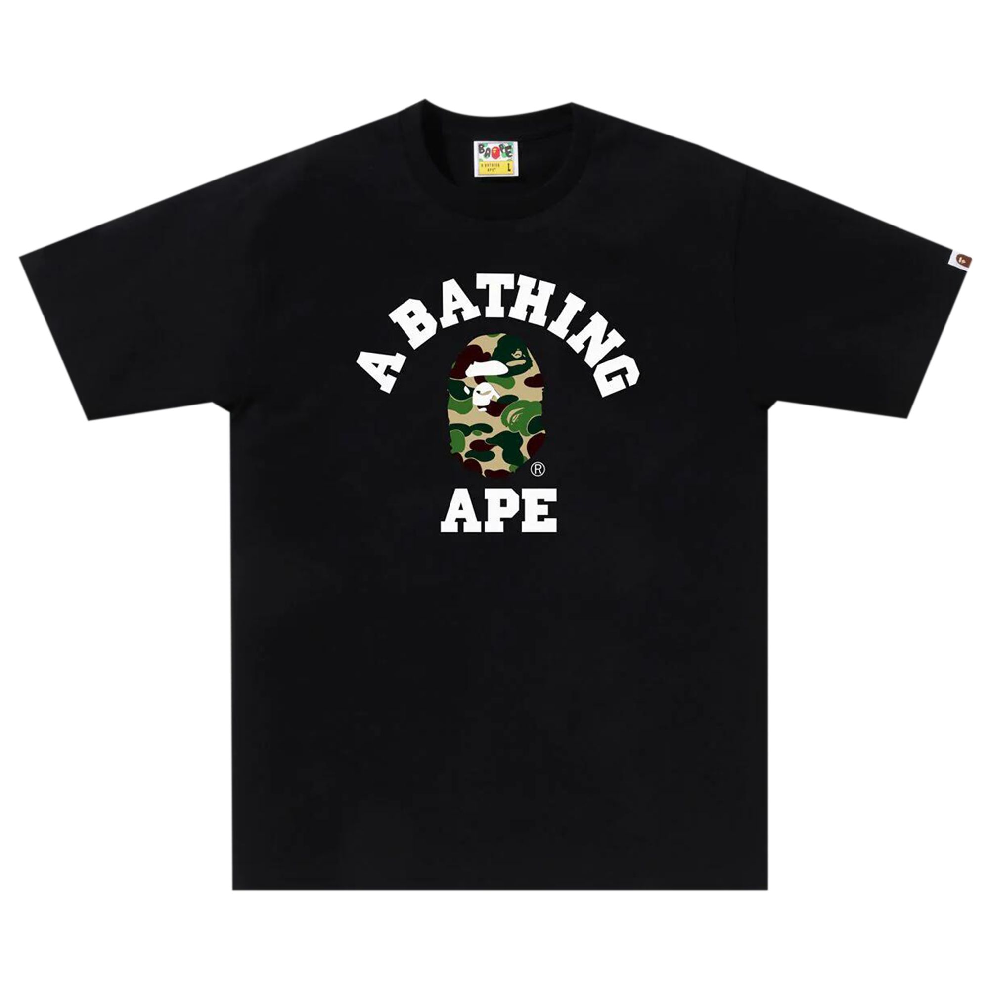 Pre-owned Bape Abc Camo College Tee 'black/green'