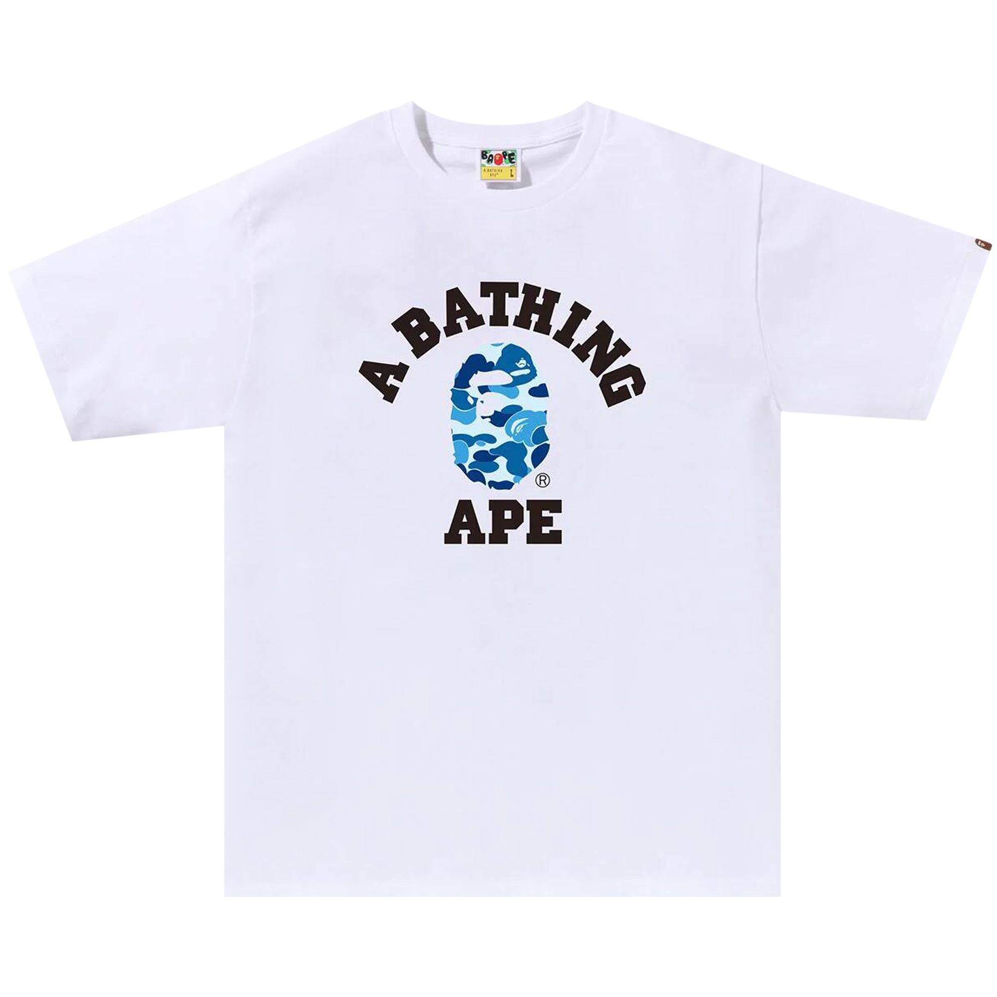 BAPE BAPE ABC CAMO COLLEGE TEE 'WHITE/BLUE'