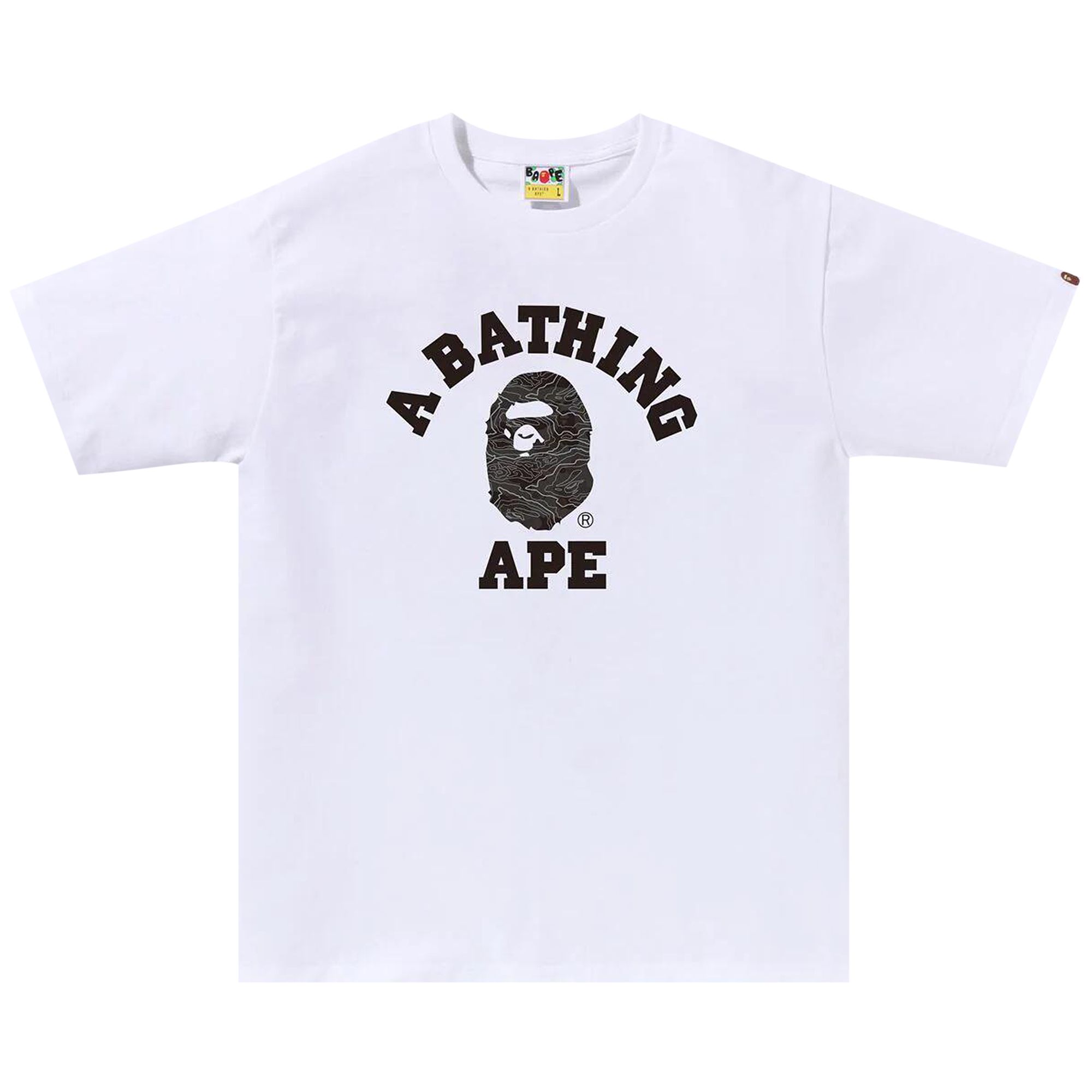 BAPE BAPE LAYERED LINE CAMO COLLEGE TEE 'WHITE/BLACK'