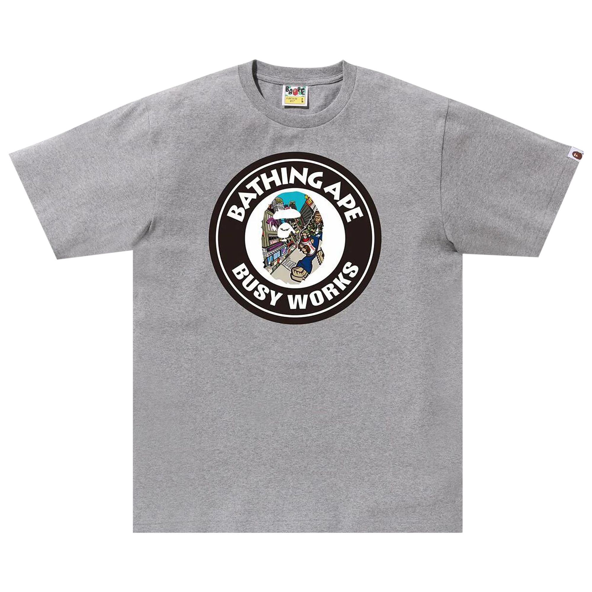 BAPE BAPE COMIC ART BUSY WORKS TEE 'GREY'