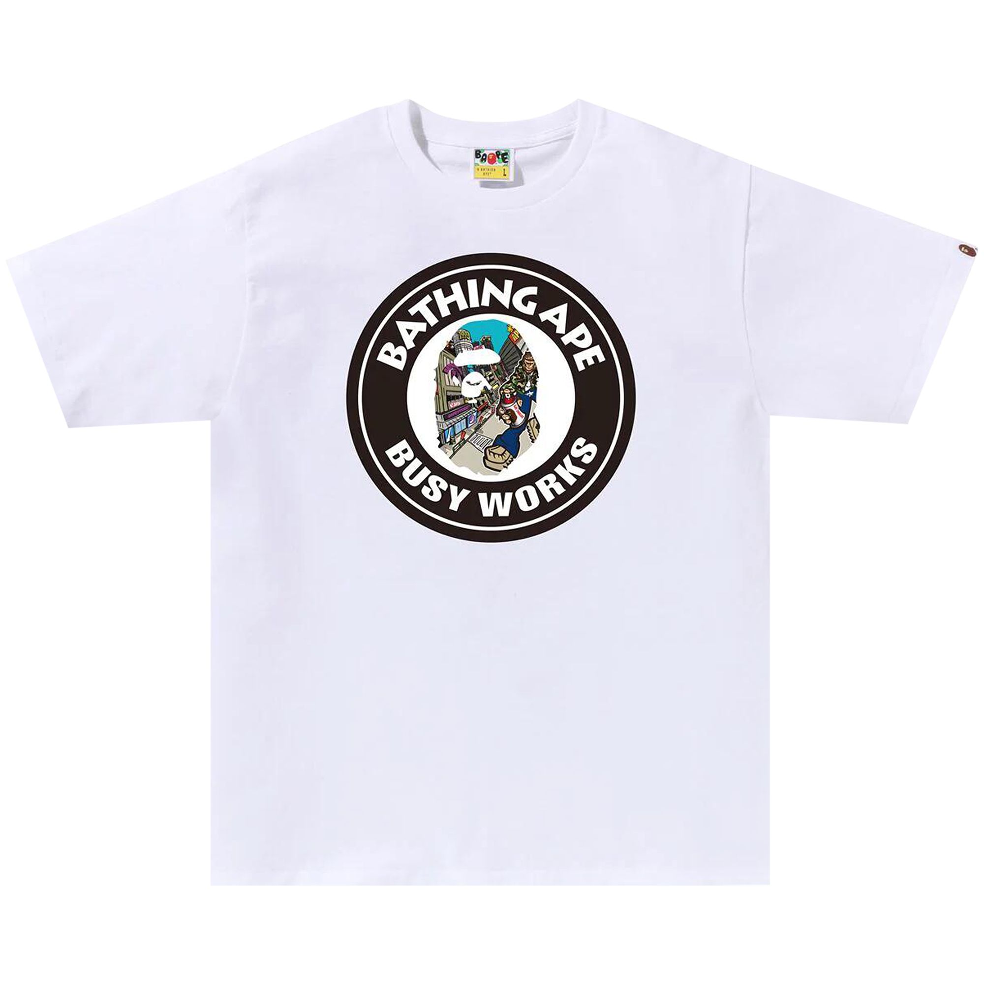 BAPE BAPE COMIC ART BUSY WORKS TEE 'WHITE'