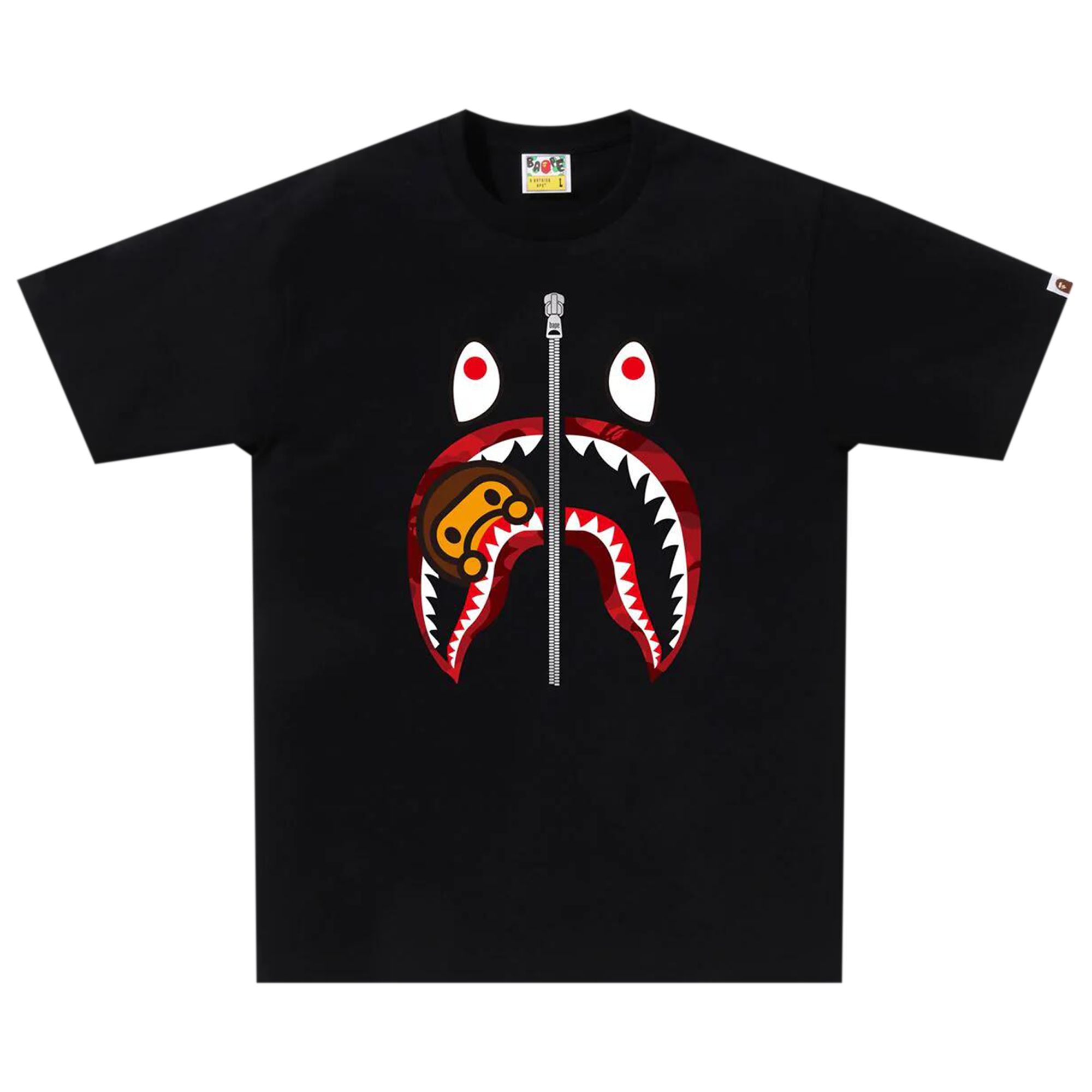 Pre-owned Bape Color Camo Milo Shark Tee 'black/red' | Men's Size S