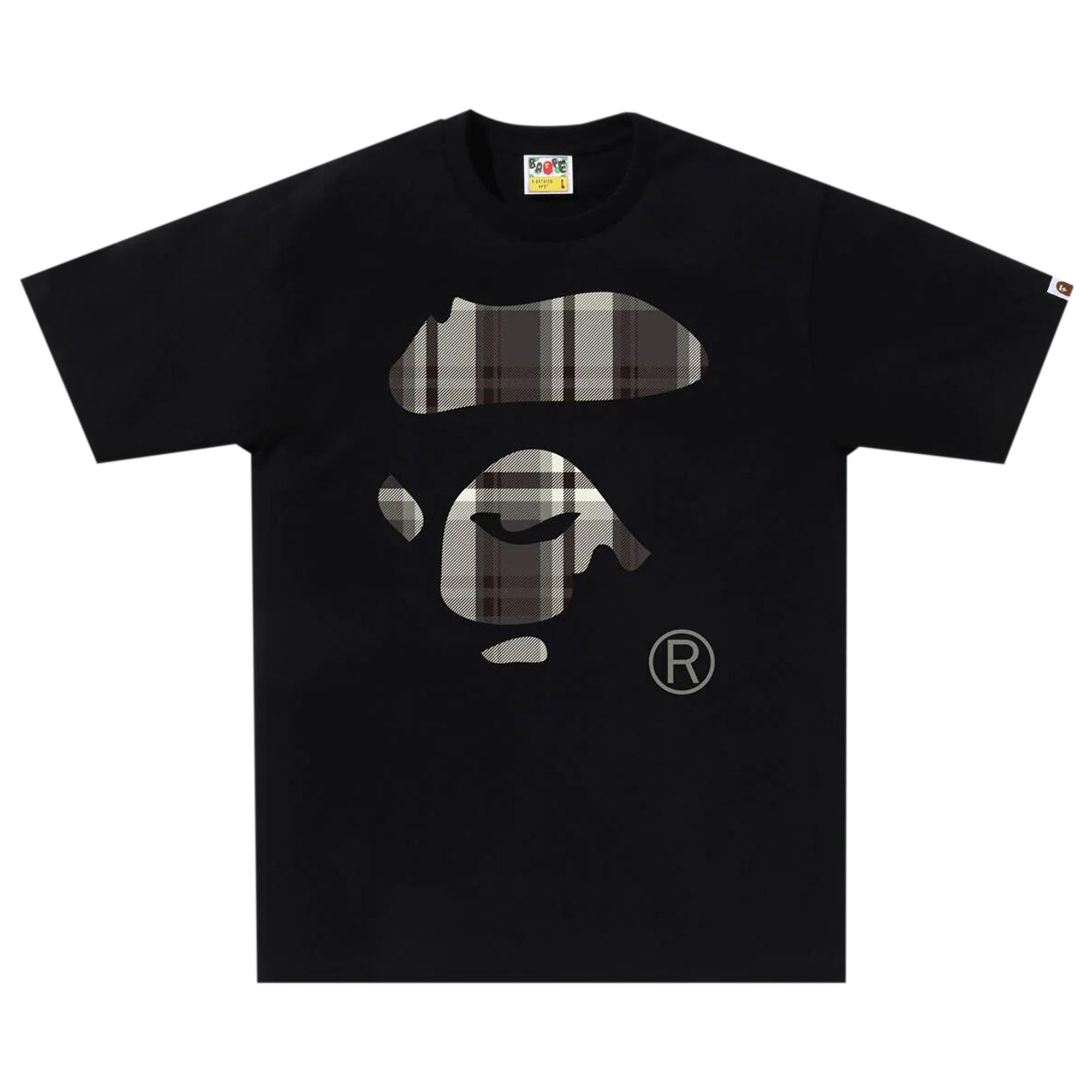 Pre-owned Bape Check Ape Face Tee 'black'