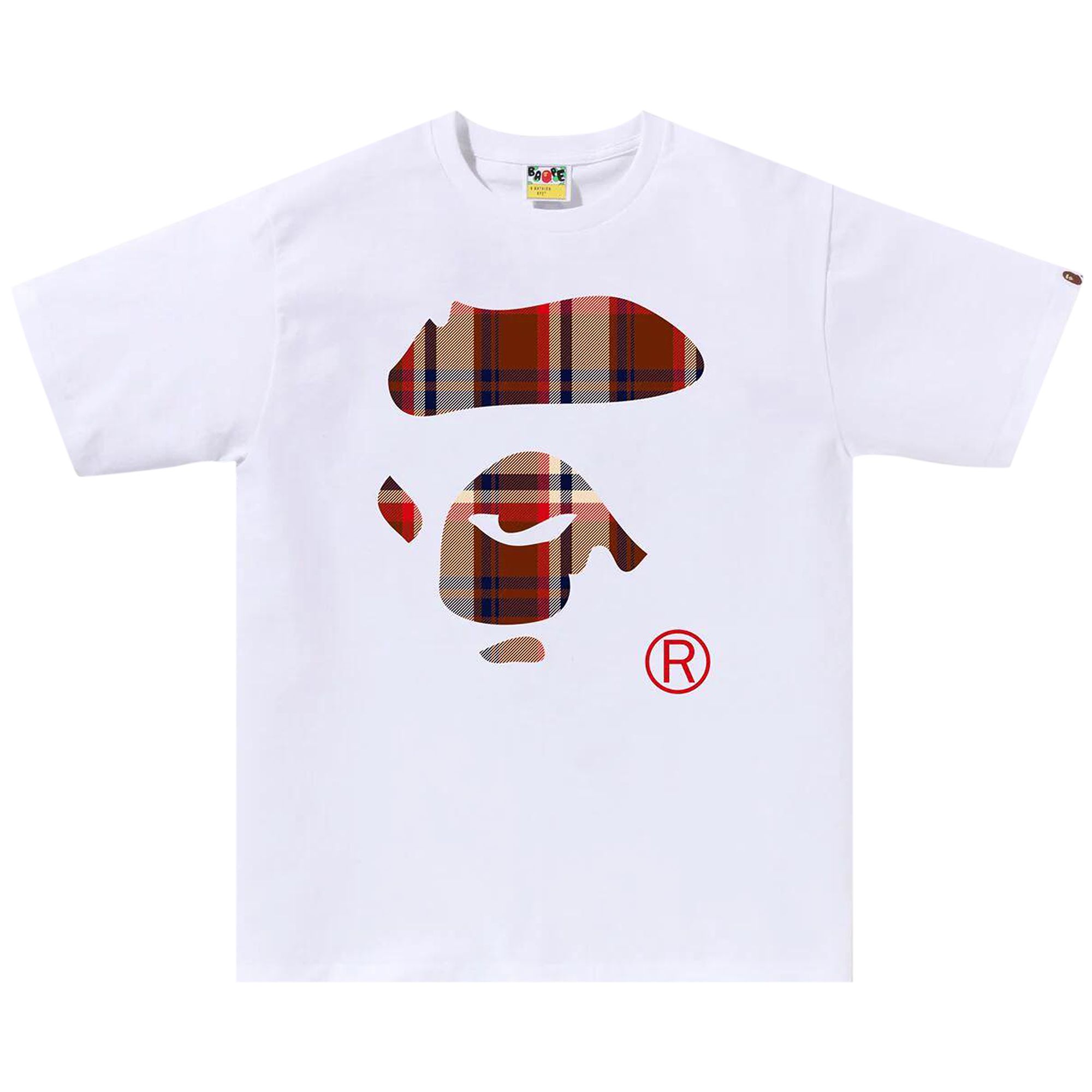 Pre-owned Bape Check Ape Face Tee 'white'