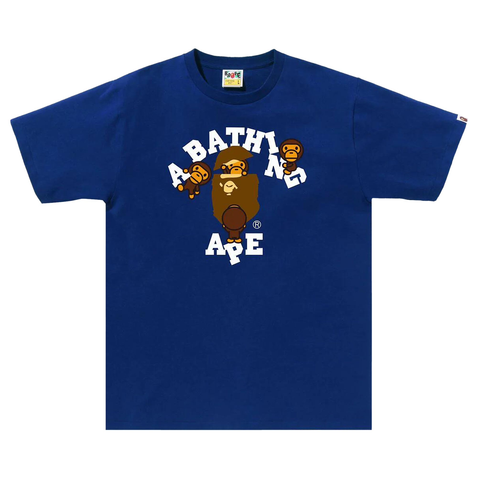 Pre-owned Bape College Milo Tee 'blue' | Men's Size L
