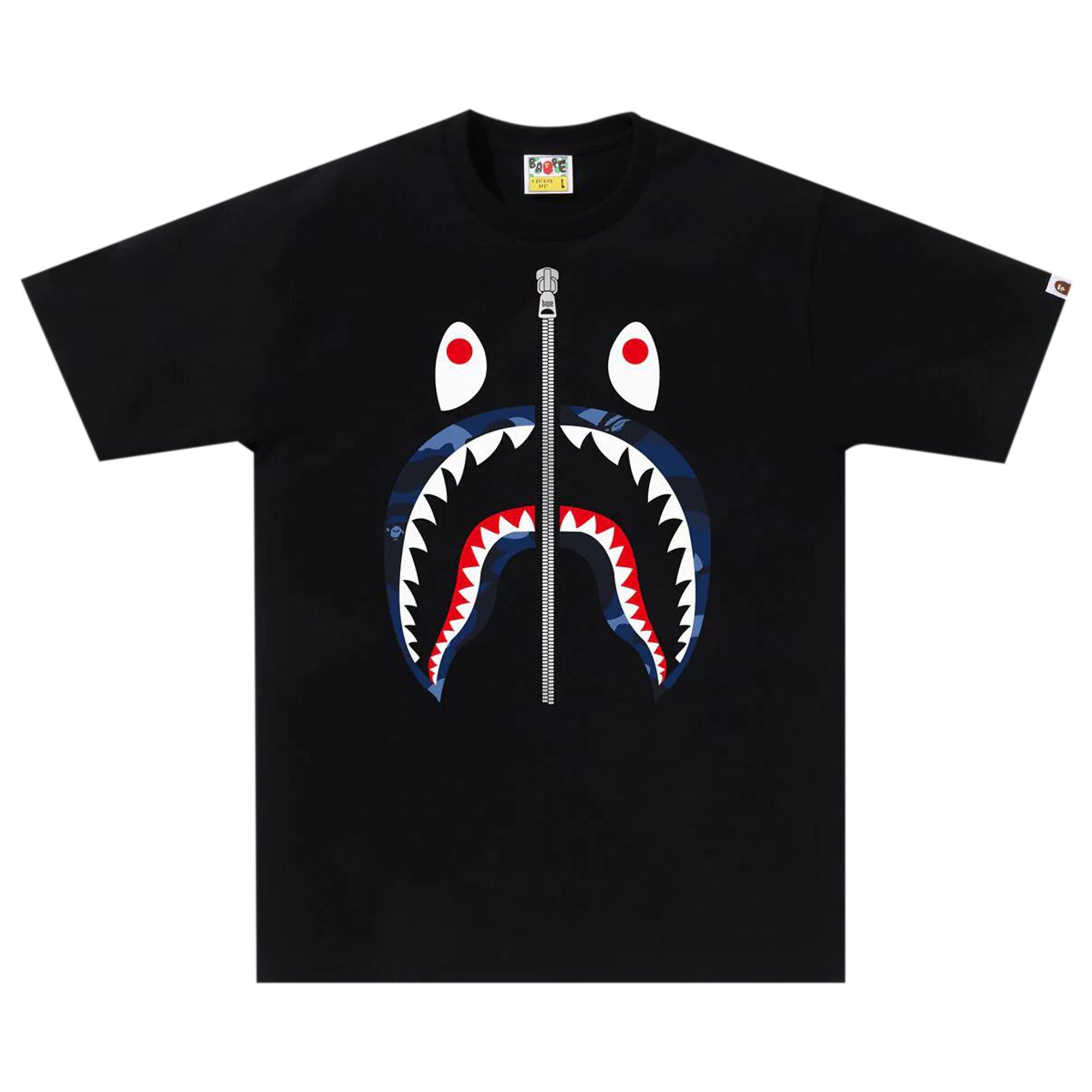BAPE BAPE COLOR CAMO SHARK TEE 'BLACK/NAVY'