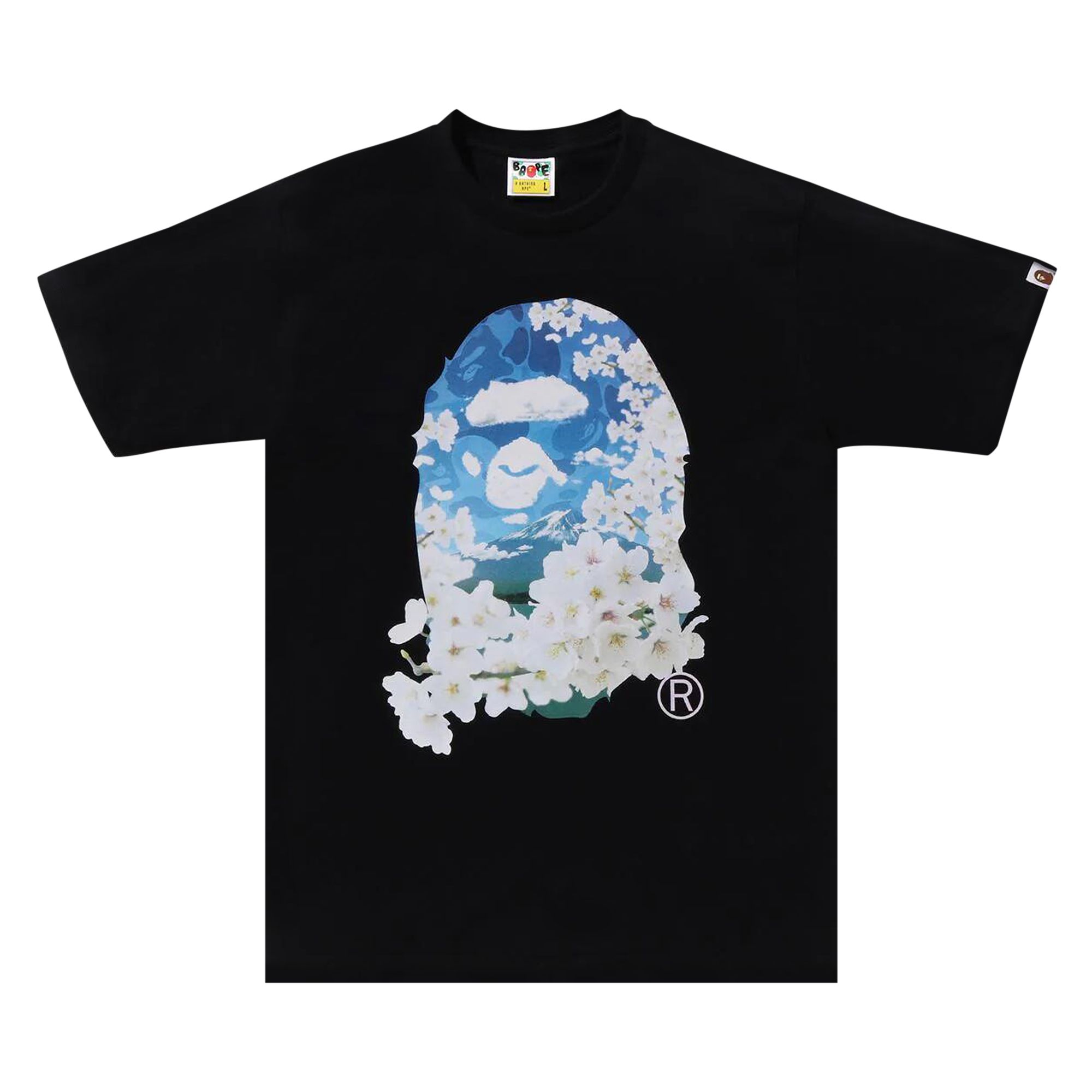 BAPE BAPE SAKURA PHOTO APE HEAD TEE 'BLACK'