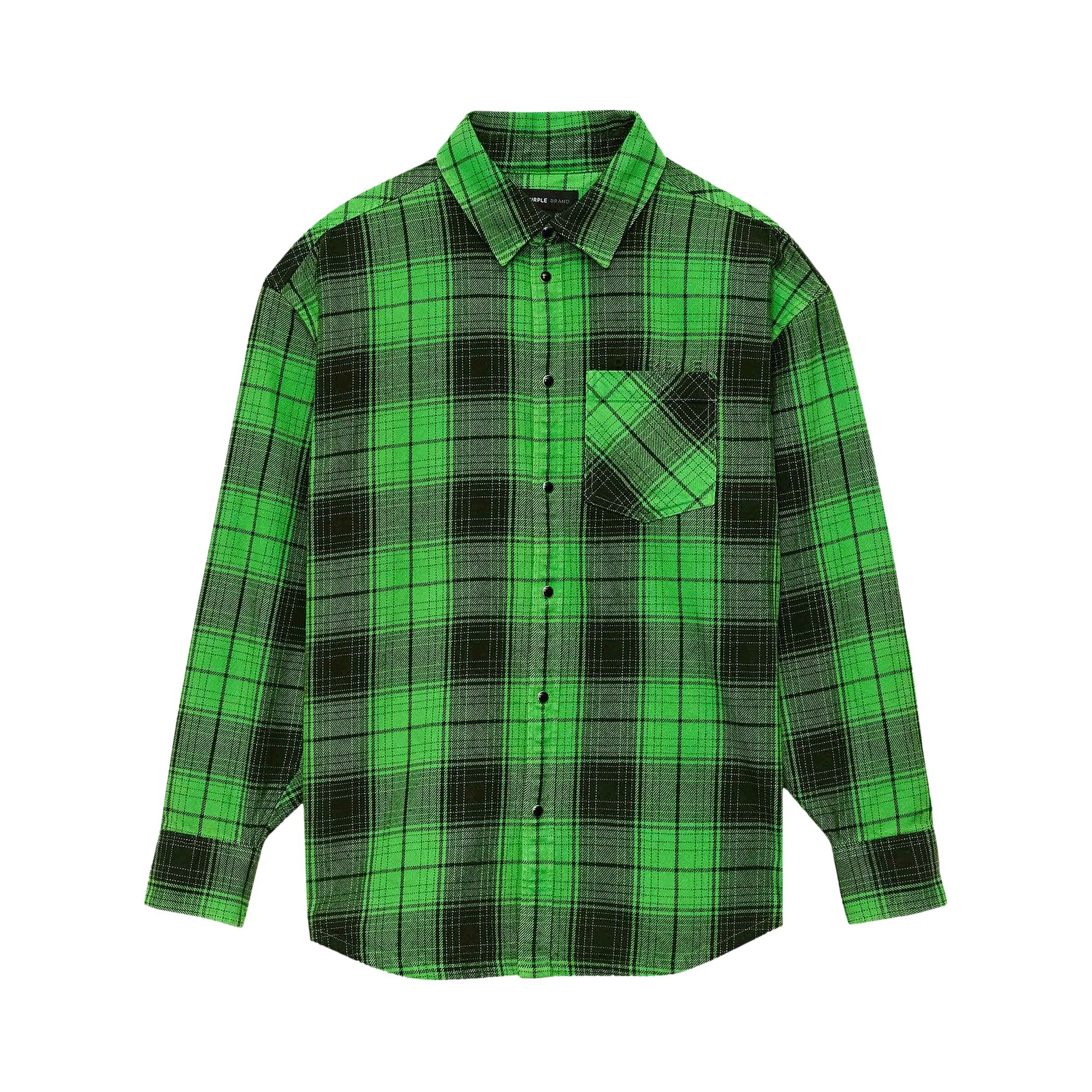 Pre-owned Purple Brand Plaid Western Shirt 'green' | Men's Size S