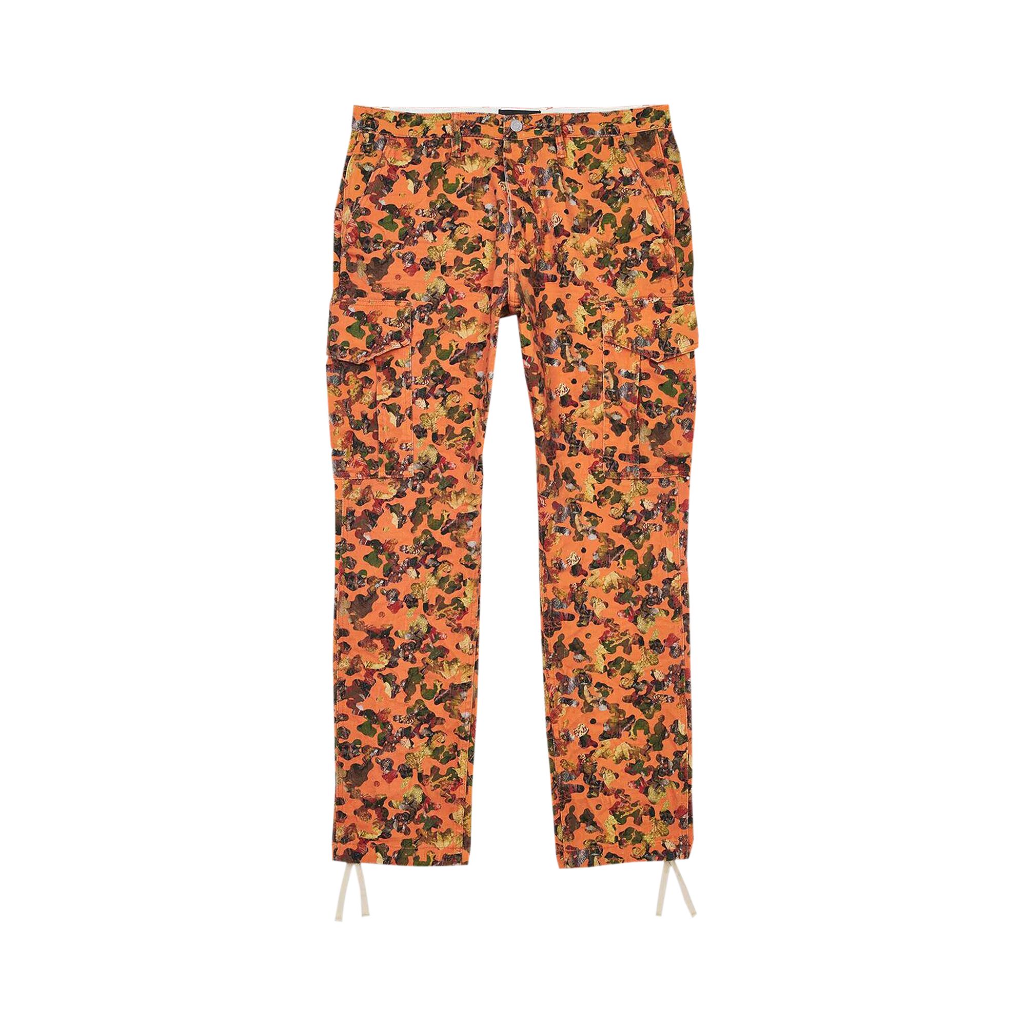 Pre-owned Purple Brand Stretch Twill Cargo Pant 'neon Orange/multicolor'