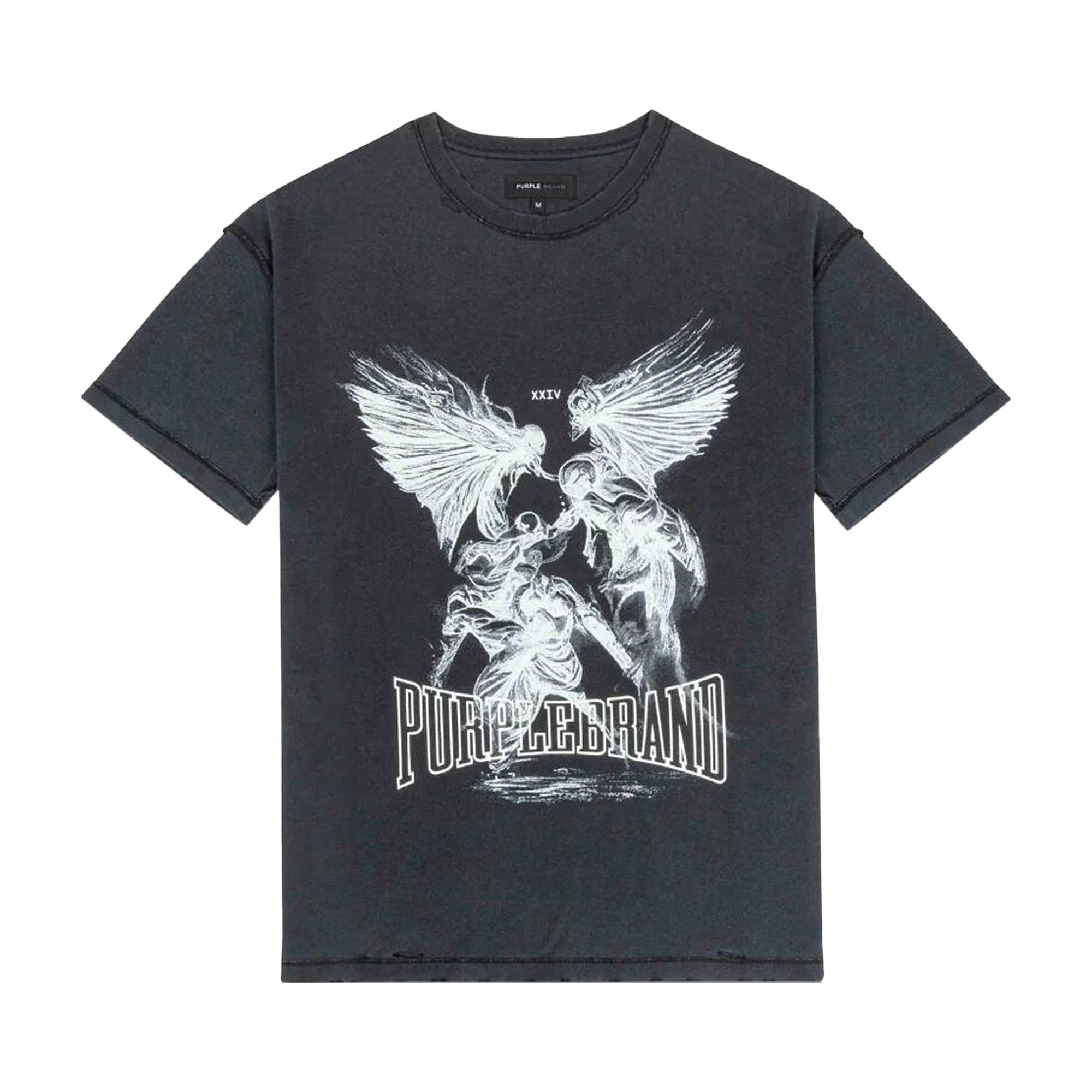 Pre-owned Purple Brand Textured Inside Out Tee 'black'