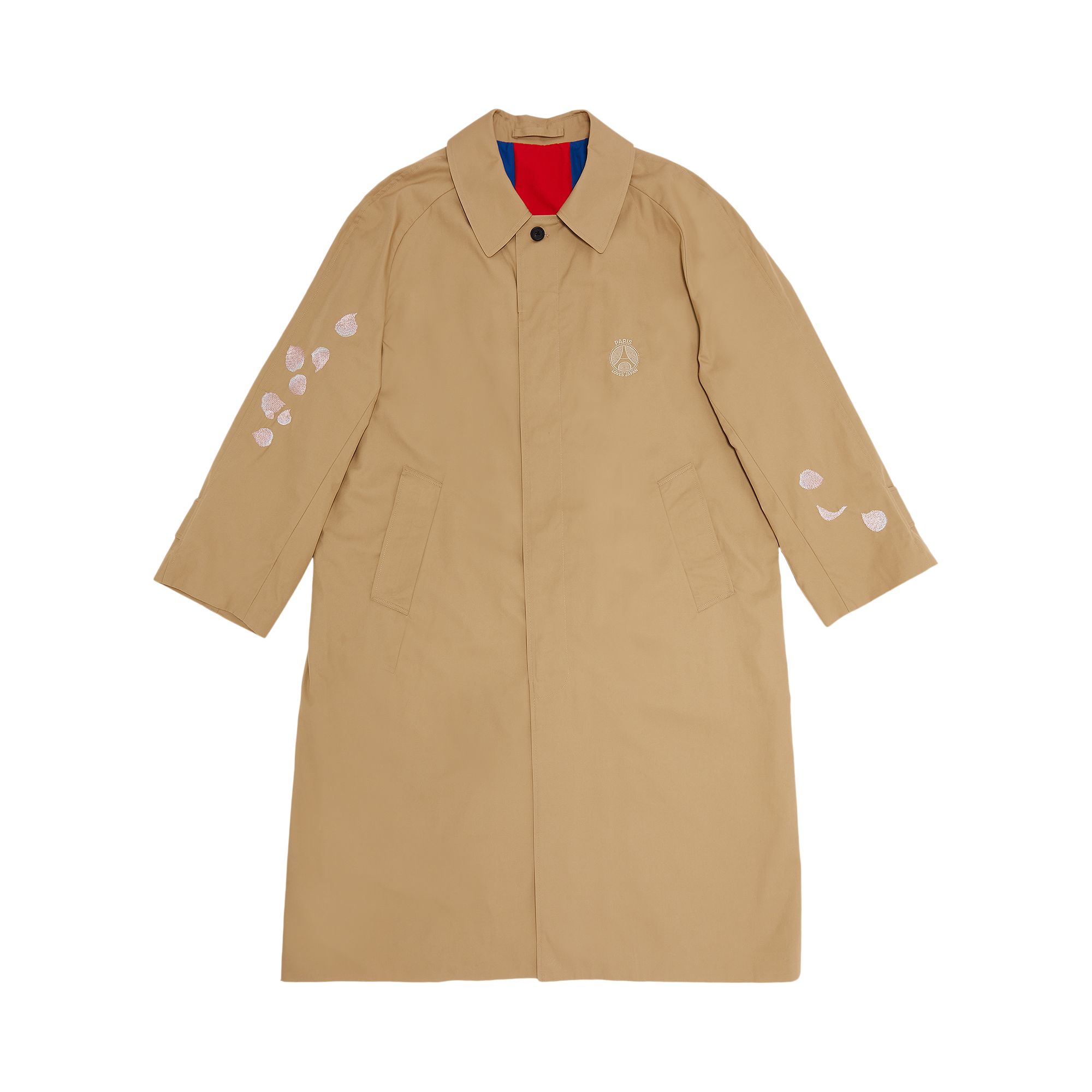 Pre-owned Paris Saint-germain X Edifice Japan Embroidered Coat 'beige' In Brown