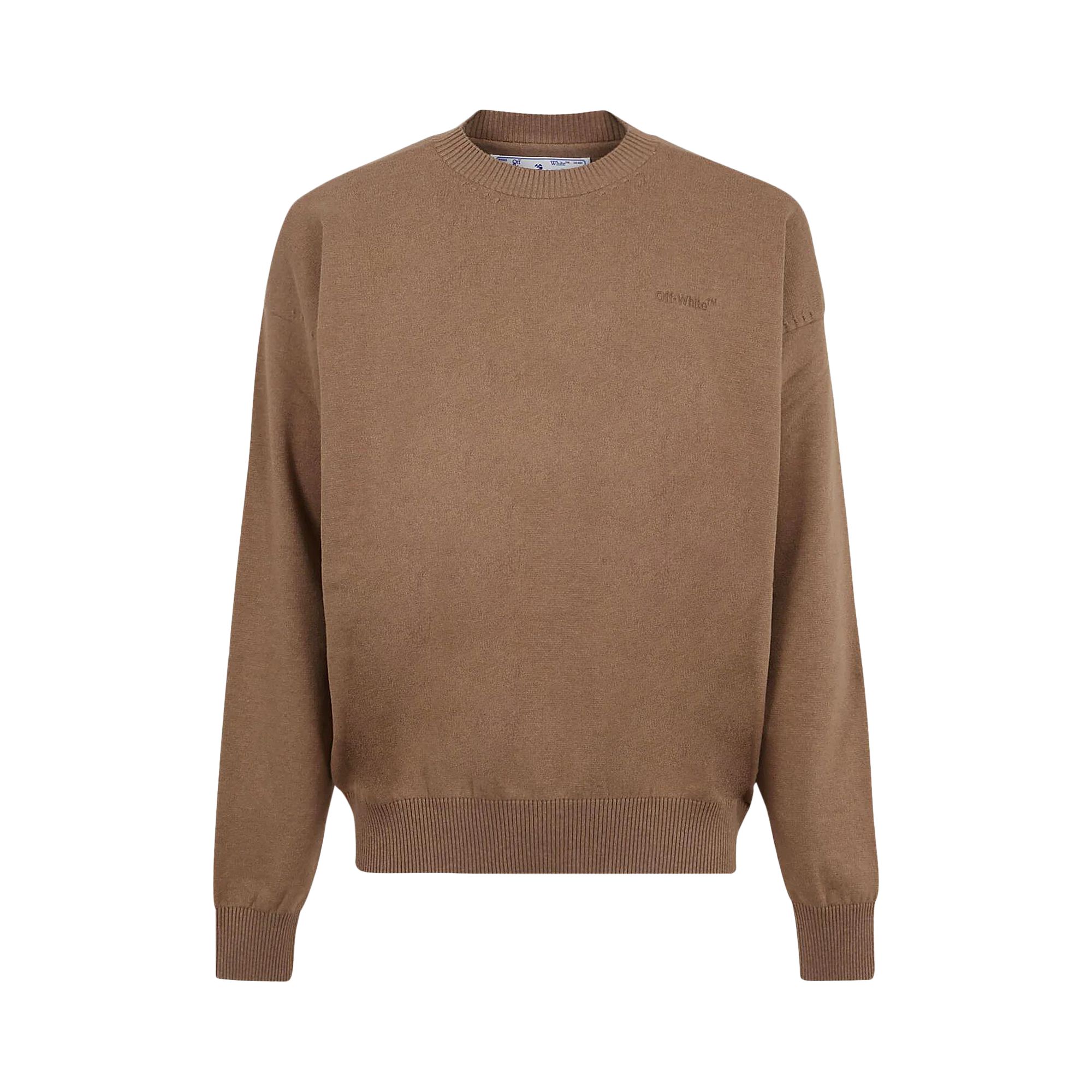 OFF-WHITE OFF-WHITE STRETCH COTTON CREWNECK 'CAMEL'
