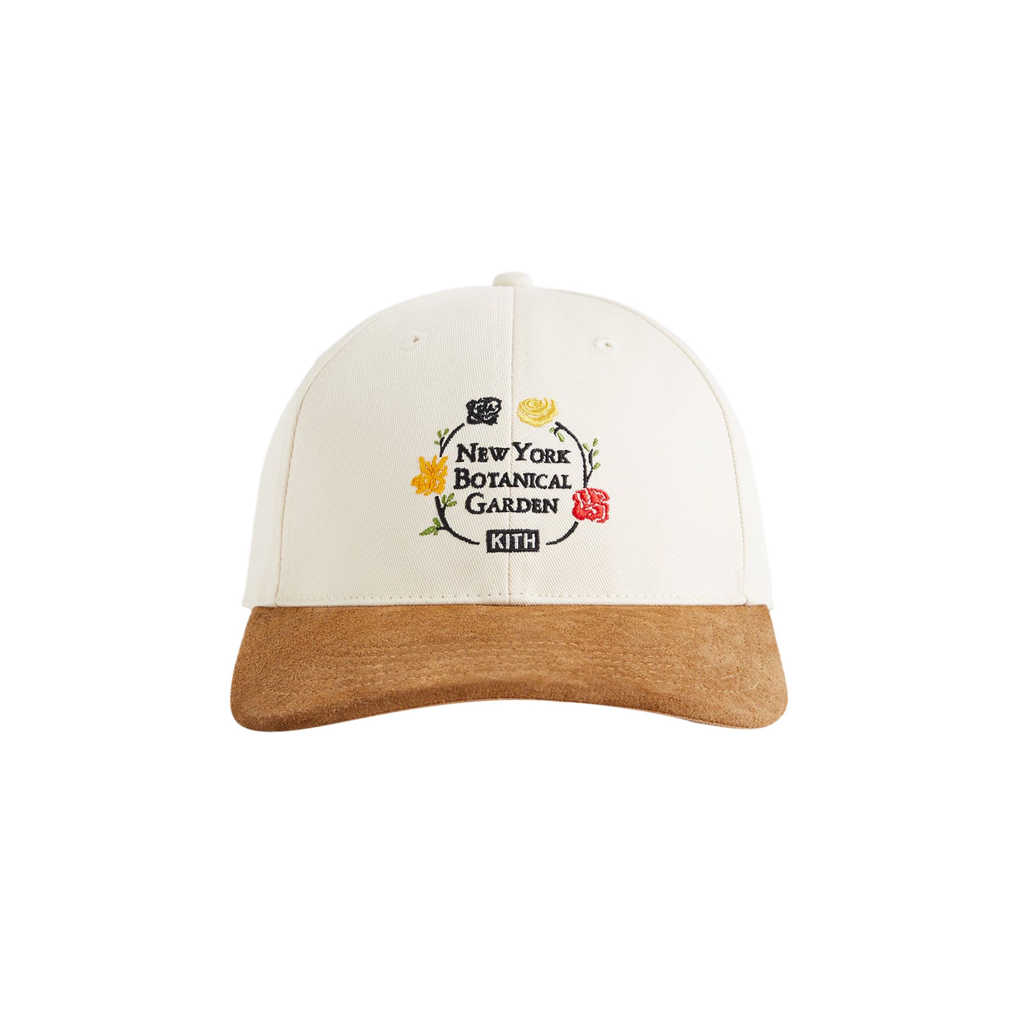 Pre-owned Kith X New York Botanical Garden Twill Aaron Cap With Suede Brim 'sandrift' | Cream | Men's Size One