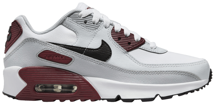 Nike Air Max 90 Leather GS Platinum Dark Team Red