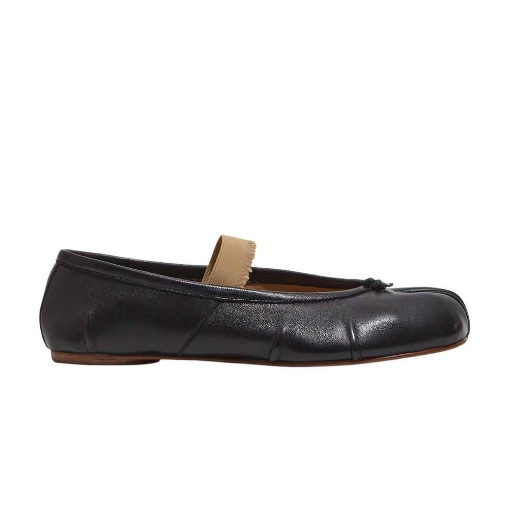 Pre-owned Maison Margiela Wmns Tabi Ballerina Flat Elastic Band 'black Nude' | Women's Size 41