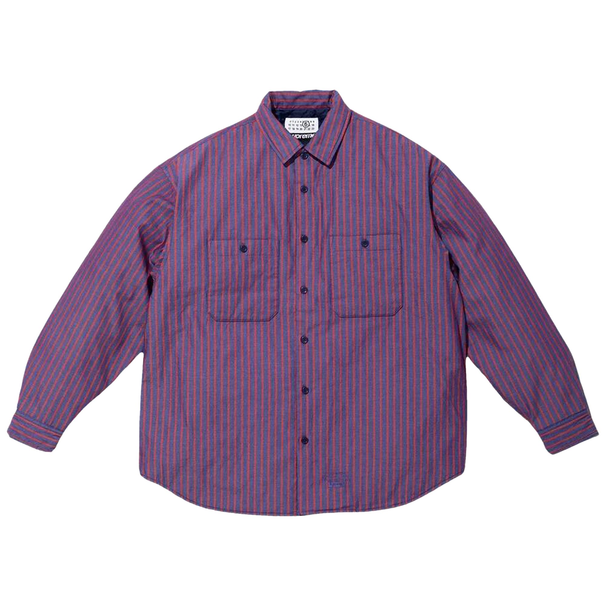 Supreme x MM6 Maison Margiela Padded Shirt 'Stripe' | Blue | Men's Size L