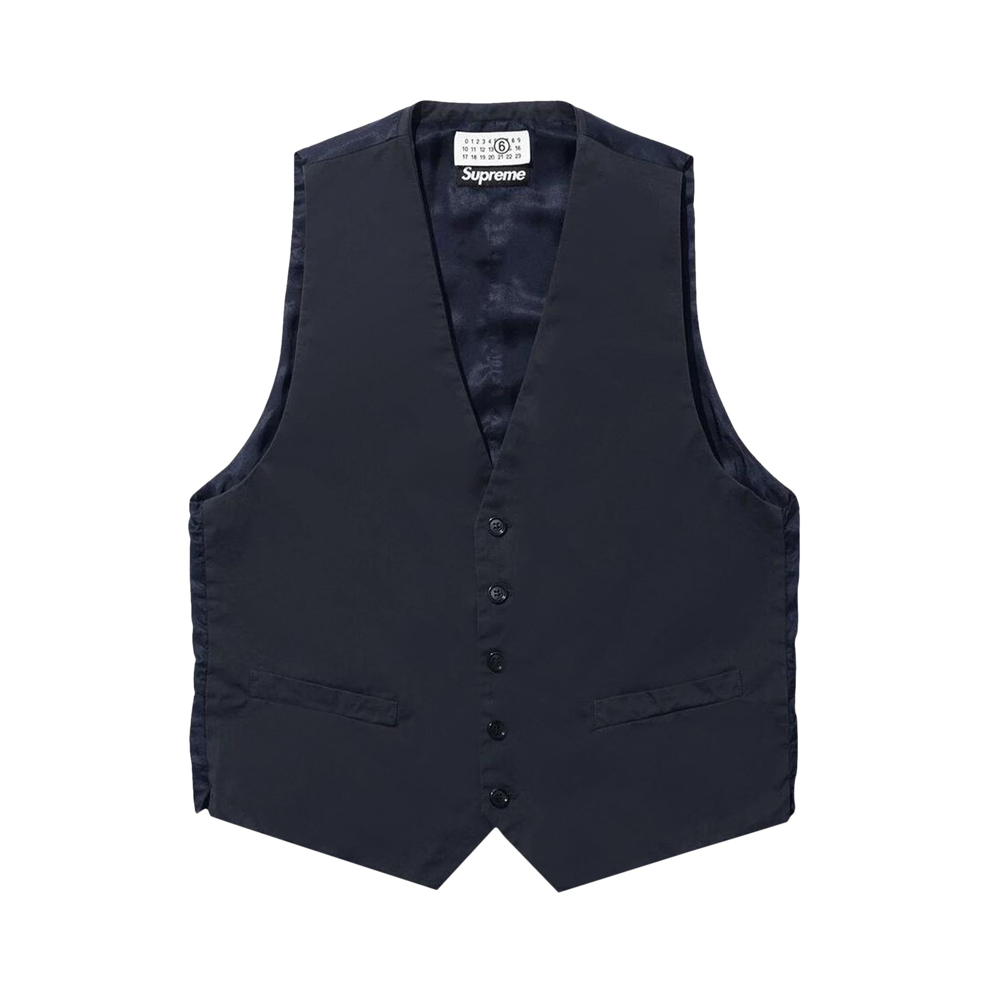 Supreme x MM6 Maison Margiela Washed Cotton Suit Vest 'Navy' | Blue | Men's Size L