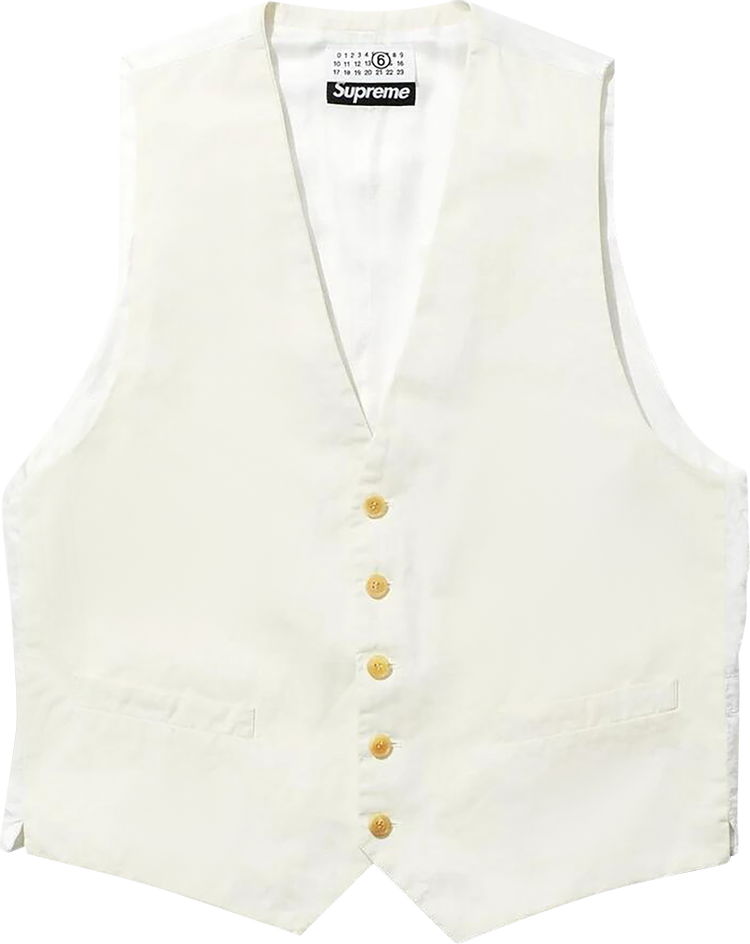 Buy Supreme x MM6 Maison Margiela Washed Cotton Suit Vest 'Cream ...