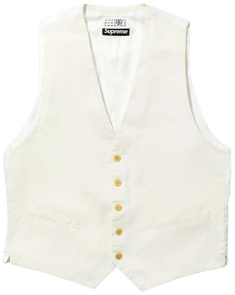 Supreme x MM6 Maison Margiela Washed Cotton Suit Vest Cream