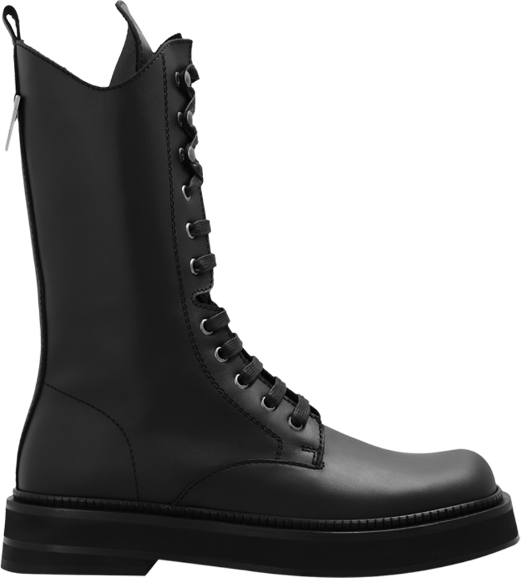 The Attico Robin Lace Up Combat Boot Black