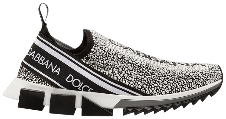 Dolce Gabbana♪SALE♪CS1718 Calfskin Portofino sneakers with embroidery and studs in