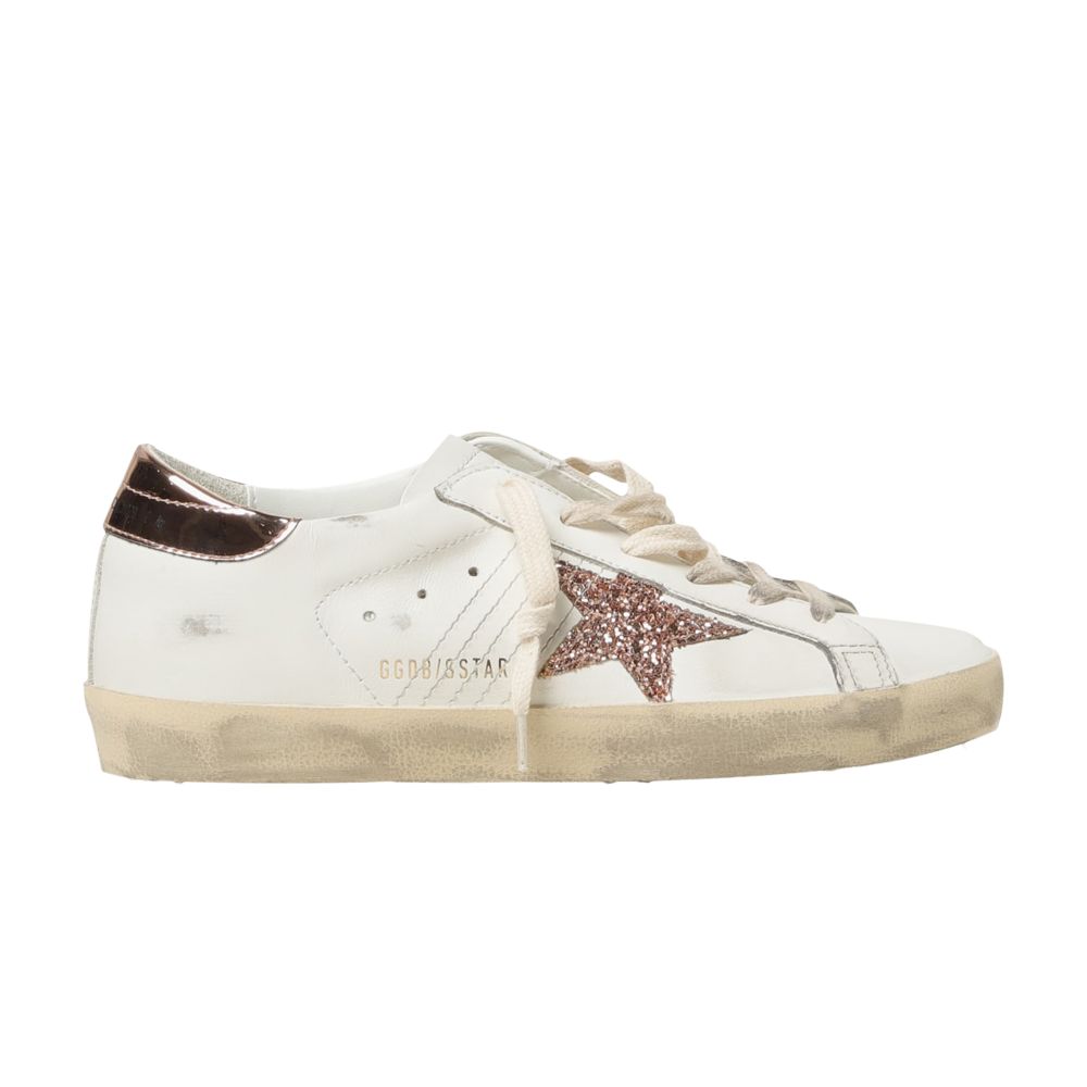 Pre-owned Golden Goose Wmns Superstar 'white Peach Pink Glitter' | Women's Size 40
