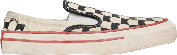 Rhude Chevron Checkered Slip-On Sneaker 'Black White'