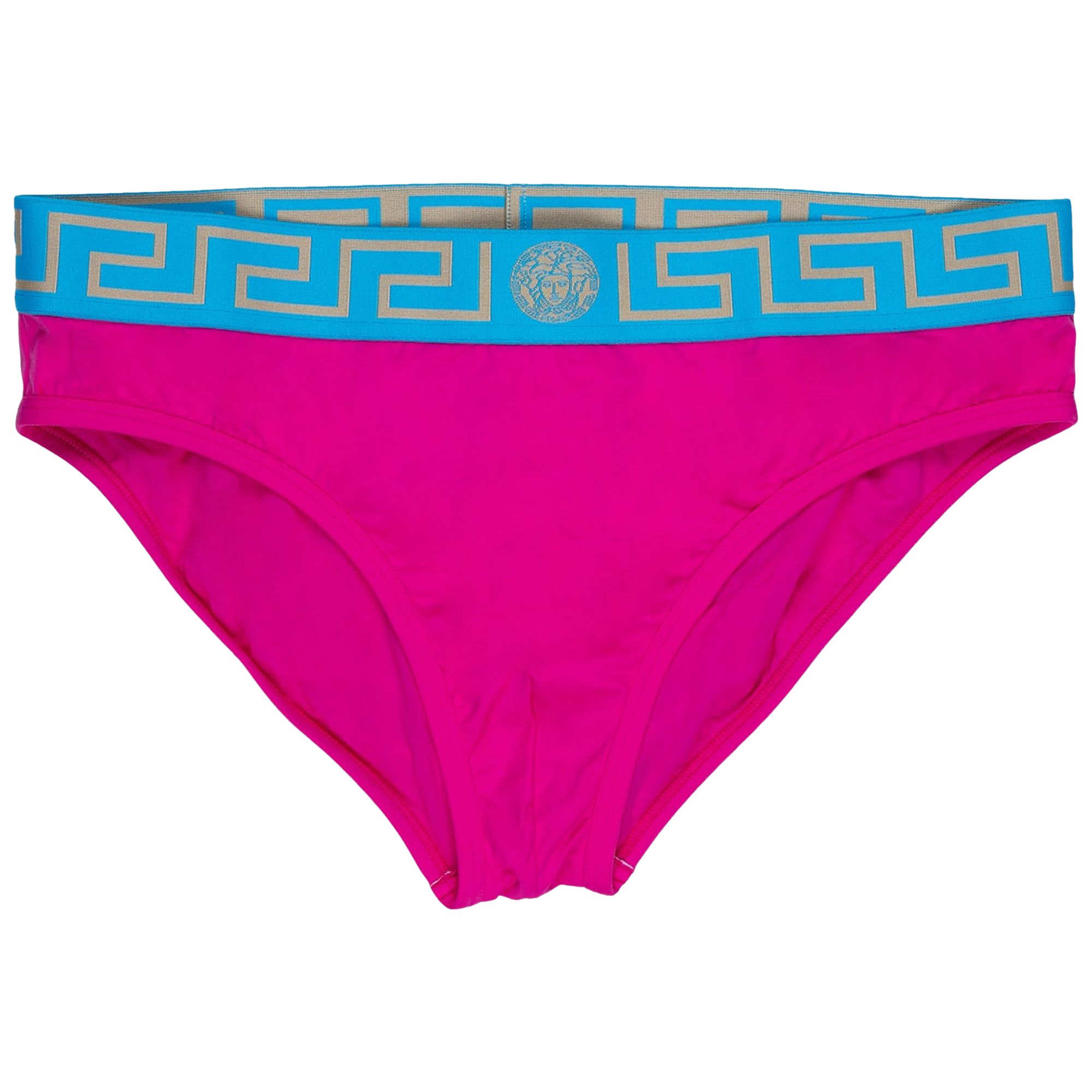 Pre-owned Versace Greca Border Bikini Bottoms 'multicolor' In Multi-color