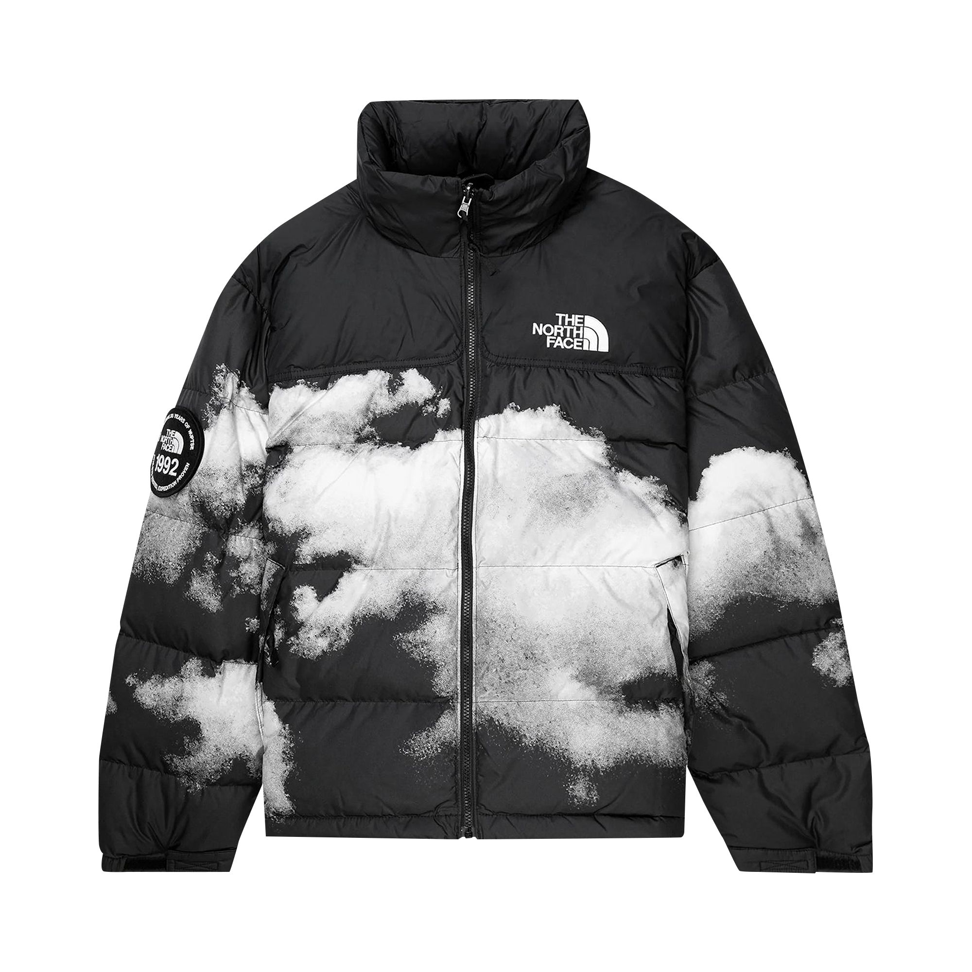 Pre-owned The North Face Printed 92 Retro Anniversary Nuptse Jacket 'black'