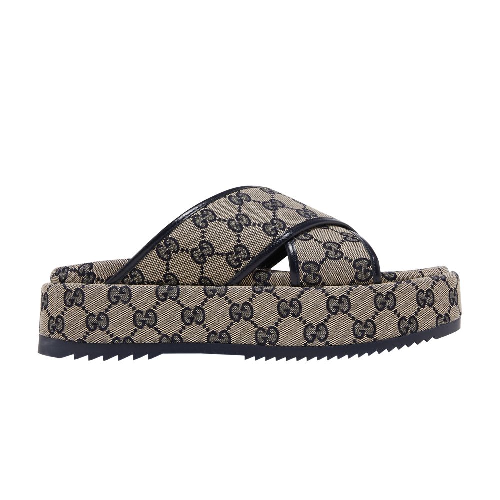 Gucci Wmns GG Platform Slide Sandal 'GG Motif - Beige Blue' | Cream | Women's Size 4 - 692842-H6320-4061