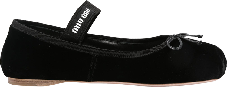 Miu Miu Wmns Velvet Ballerinas 'Black'