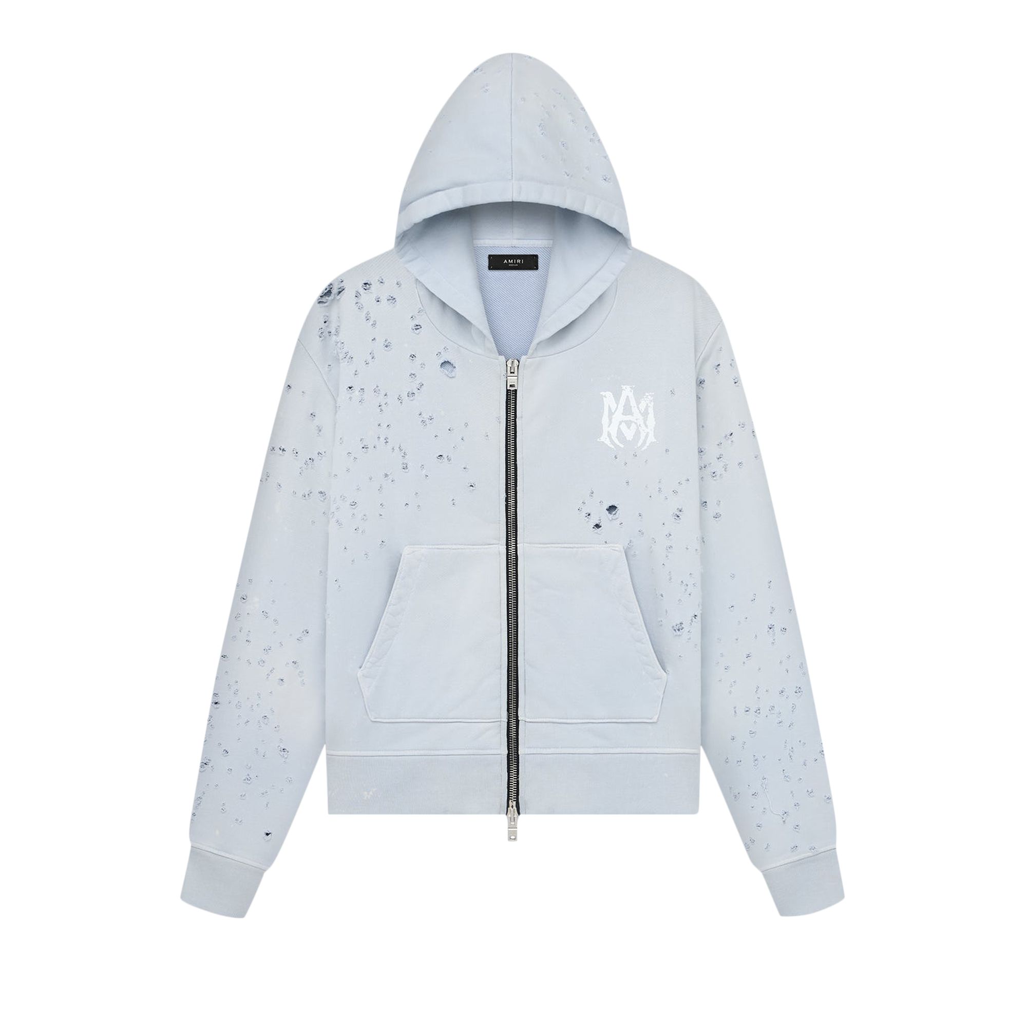 Pre-owned Amiri Washed Ma Shotgun Hoodie 'grey Dawn' | Men's Size M