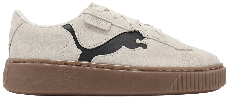 Puma Wmns Suede Platform Cutout   Alpine Snow Black